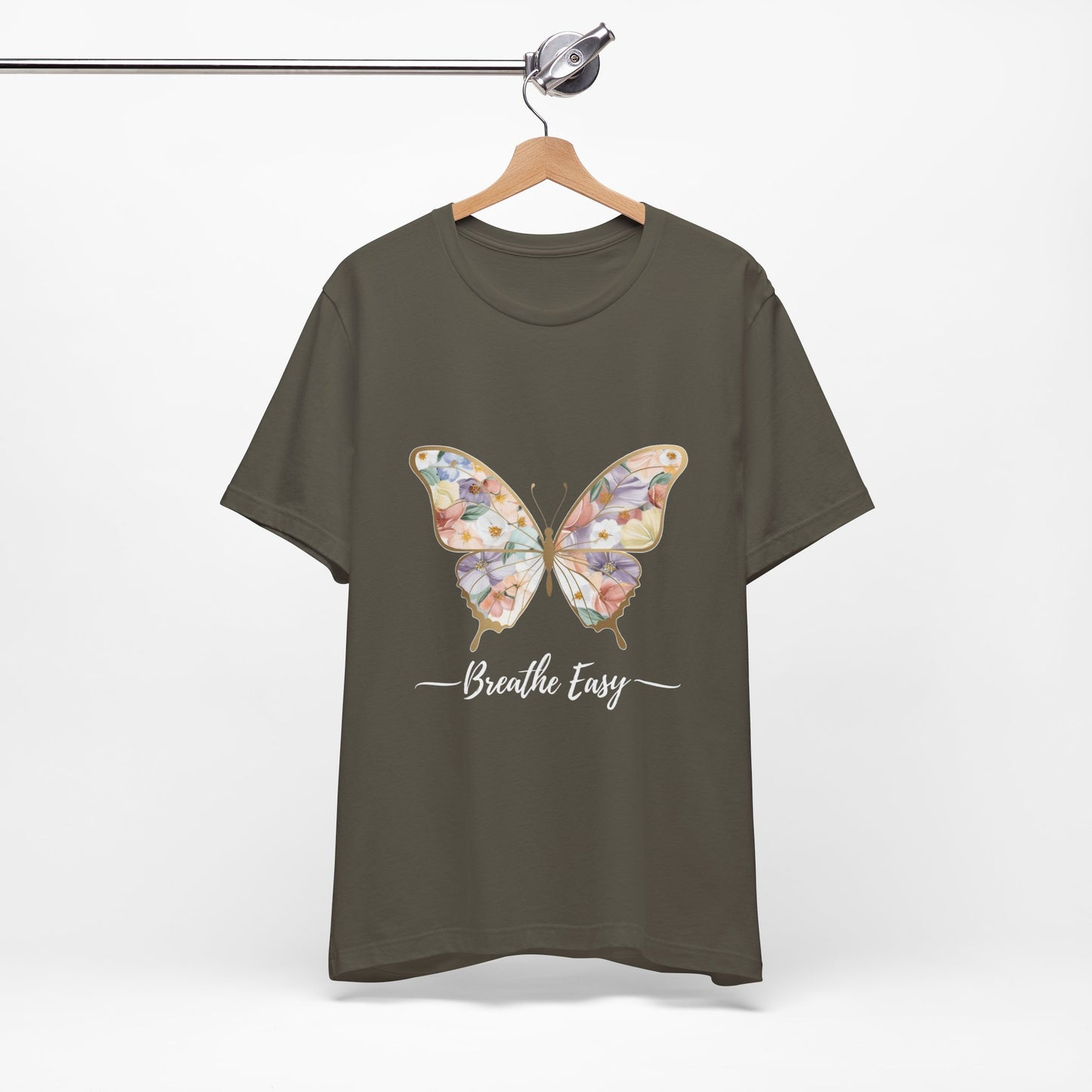 Butterfly Breathe Easy Tee | Unisex Short Sleeve Shirt, Nature Lovers Top, Inspirational Gift, Casual Wear, Spring Fashion
