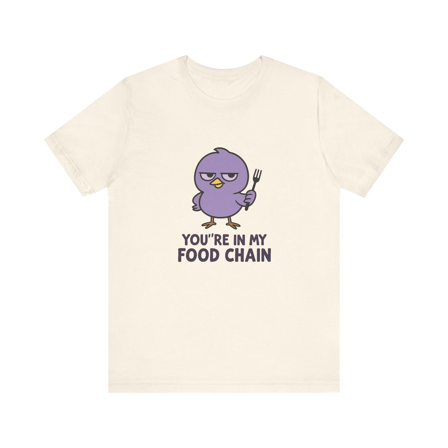 Funny Food Chain T-Shirt, Unisex Tee, Humorous Gift, Casual Wear, Bird Graphic Tee, Suitable for Birthdays, Comedy Enthusiasts