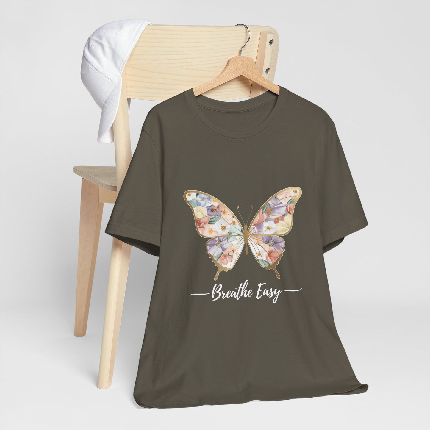 Butterfly Breathe Easy Tee | Unisex Short Sleeve Shirt, Nature Lovers Top, Inspirational Gift, Casual Wear, Spring Fashion