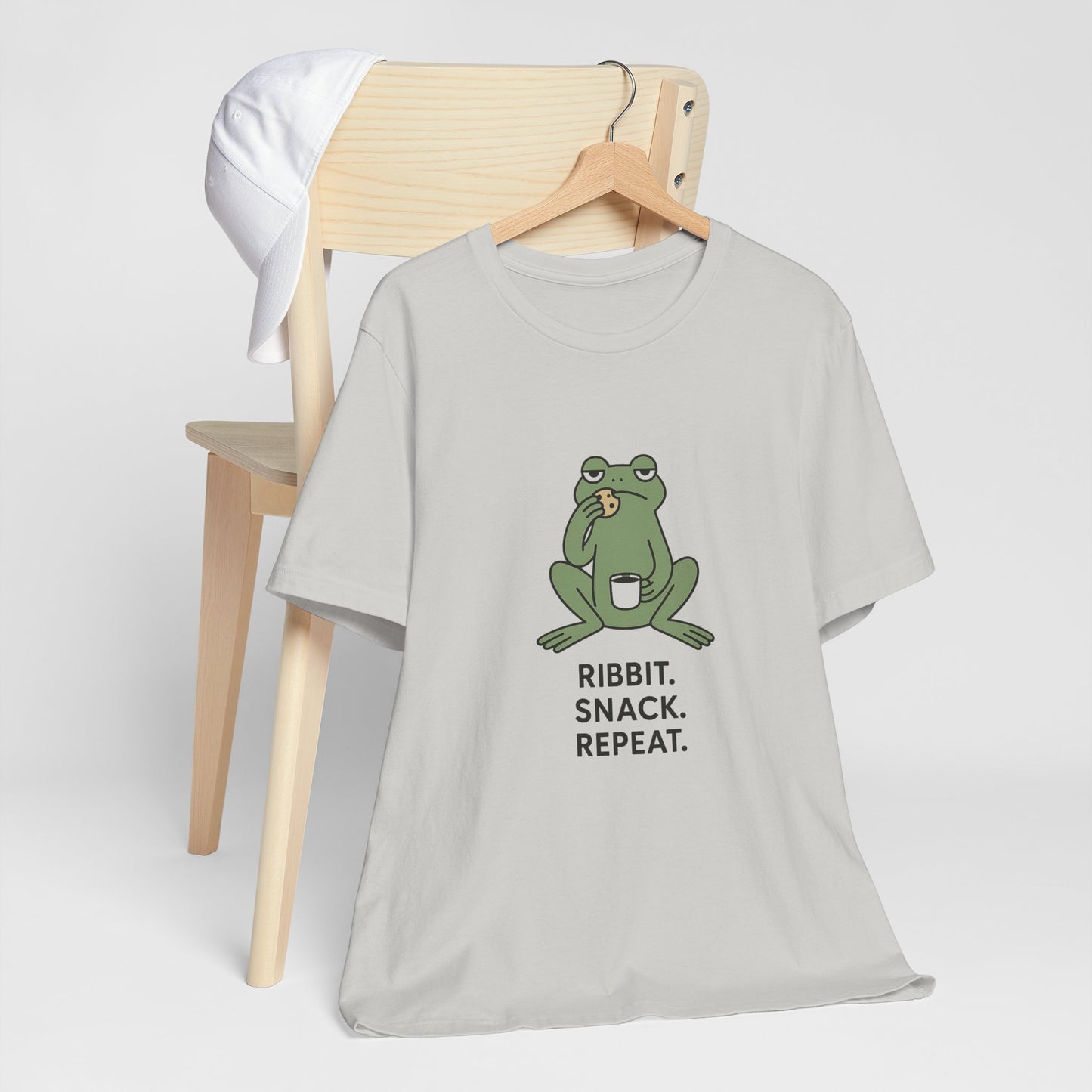 Frog Snack Vibes Unisex Tee - Fun Casual Shirt for Nature Lovers, Ribbit Snack Repeat Tee, Gift for Frog Enthusiasts, Eco-Friendly Fashion