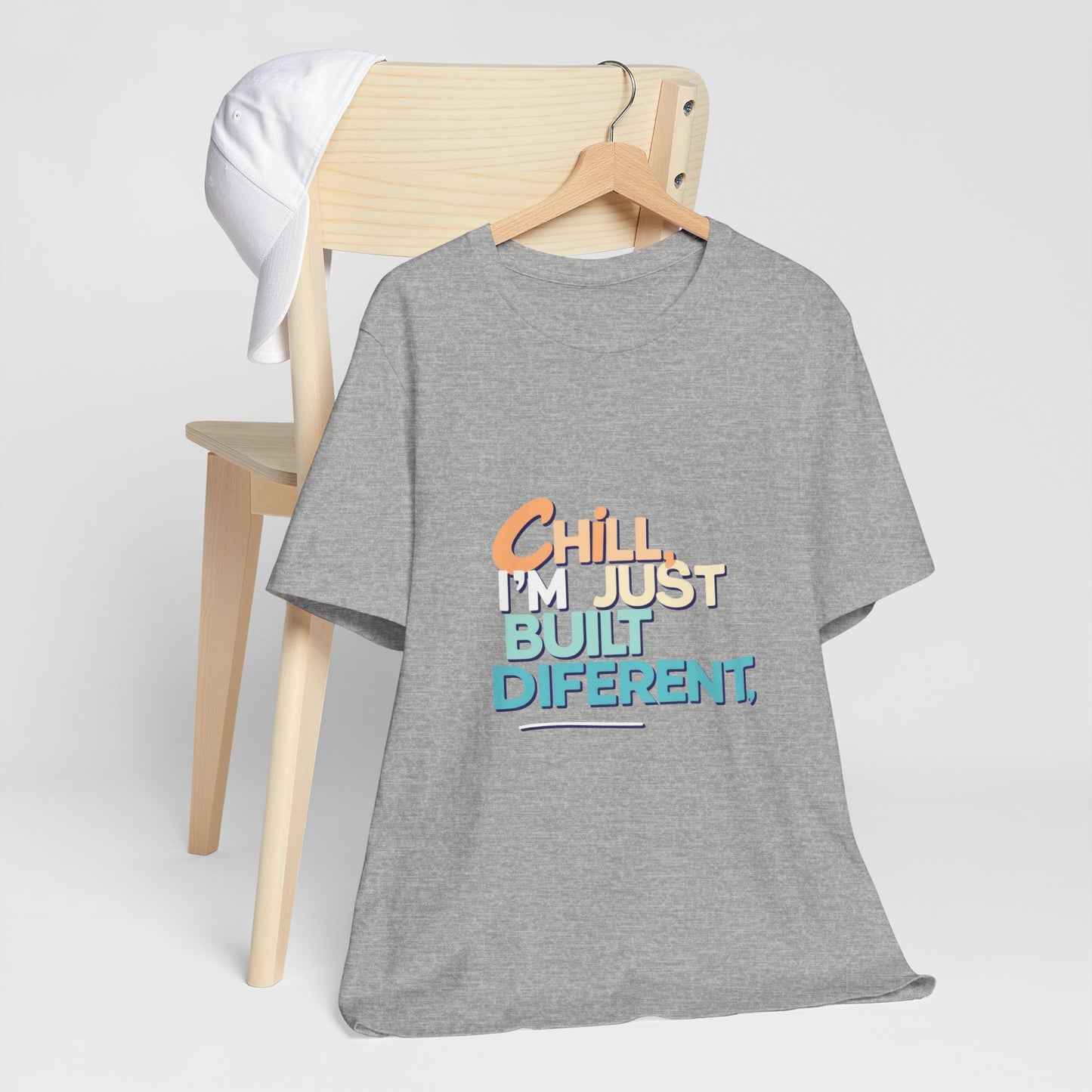 Chill I'm Just Built Different Unisex Jersey Tee, Casual Graphic Tee, Unique T-Shirt, Statement Shirt, Gift for Him/Her