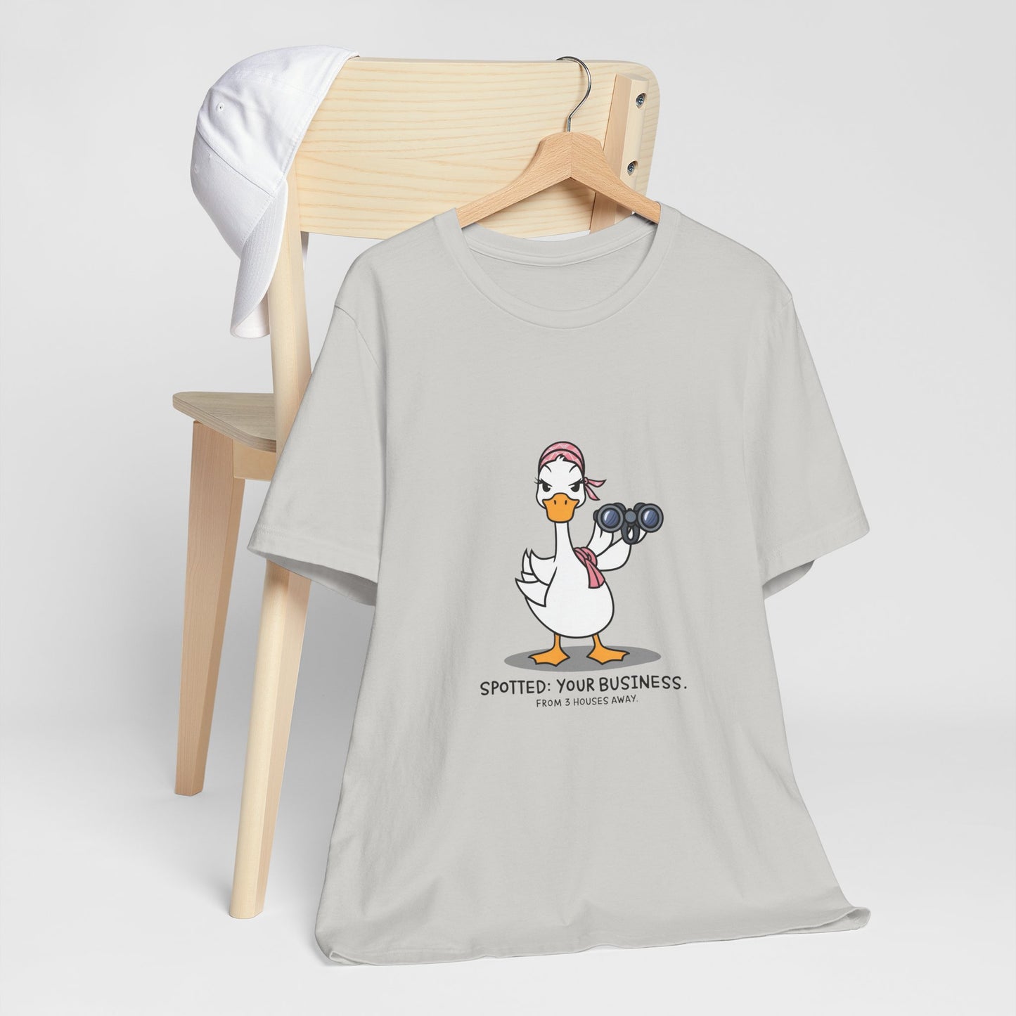 Playful Business Duck Tee - Spotted Your Business, Casual Wear, Funny Graphic Shirt, Unique Gift, Quirky Humor Apparel