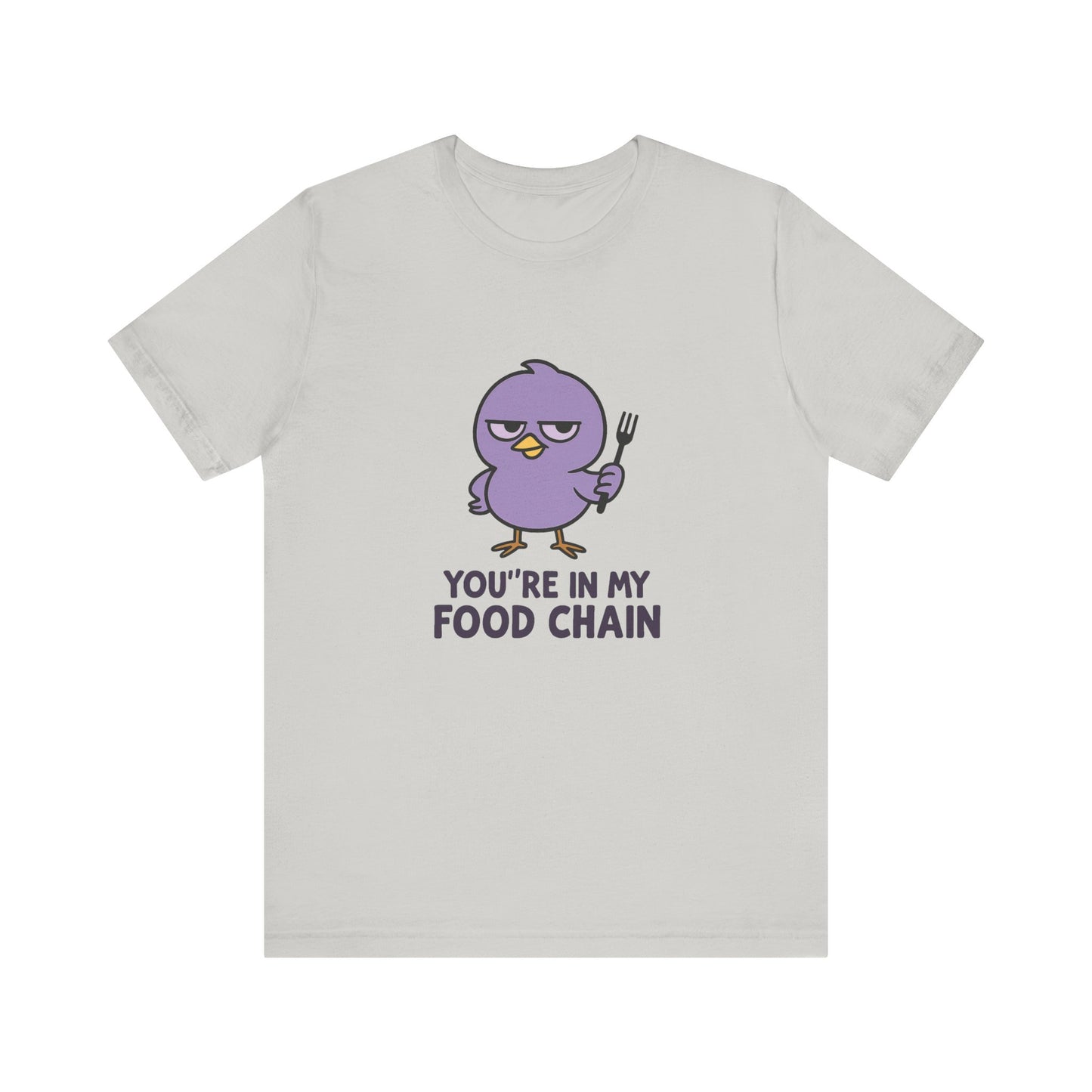 Funny Food Chain T-Shirt, Unisex Tee, Humorous Gift, Casual Wear, Bird Graphic Tee, Suitable for Birthdays, Comedy Enthusiasts