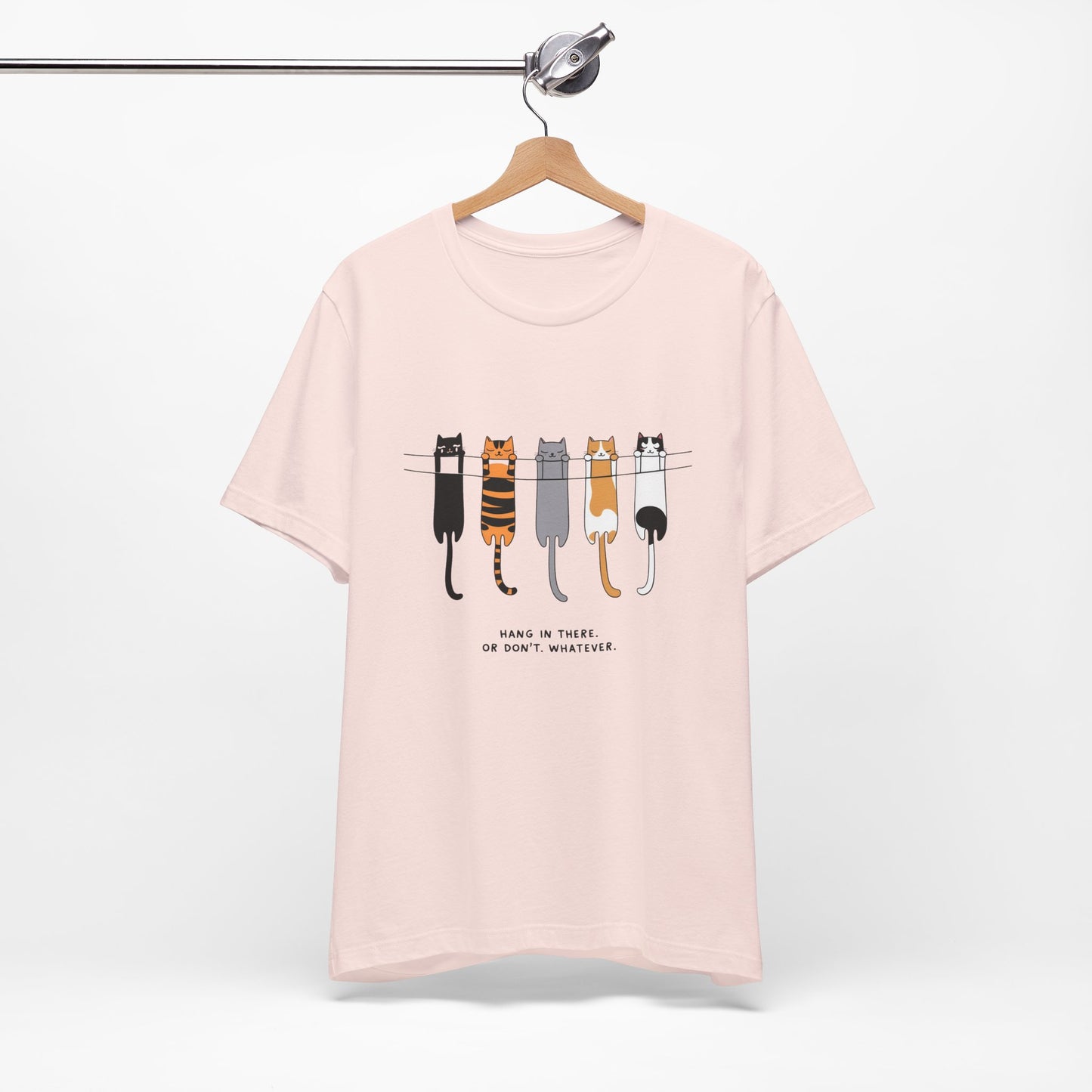 Cute Cat Motivation Tee, Hang in There T-Shirt, Funny Cat Shirt, Gift for Cat Lovers, Unisex Animal Tee
