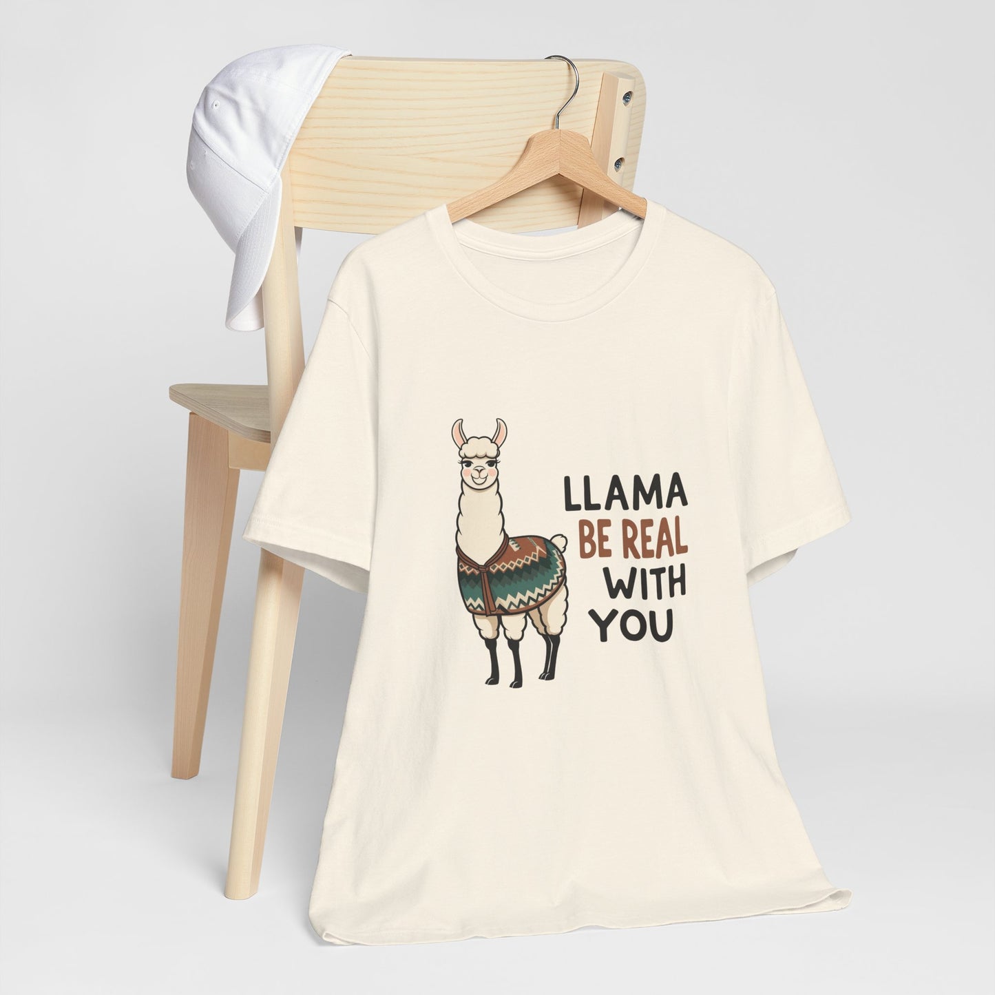 Llama Graphic Tee - Be Real With You - Cute Animal T-Shirt, Funny Shirt for Animal Lovers, Ideal Gift for Friends, Casual Wear
