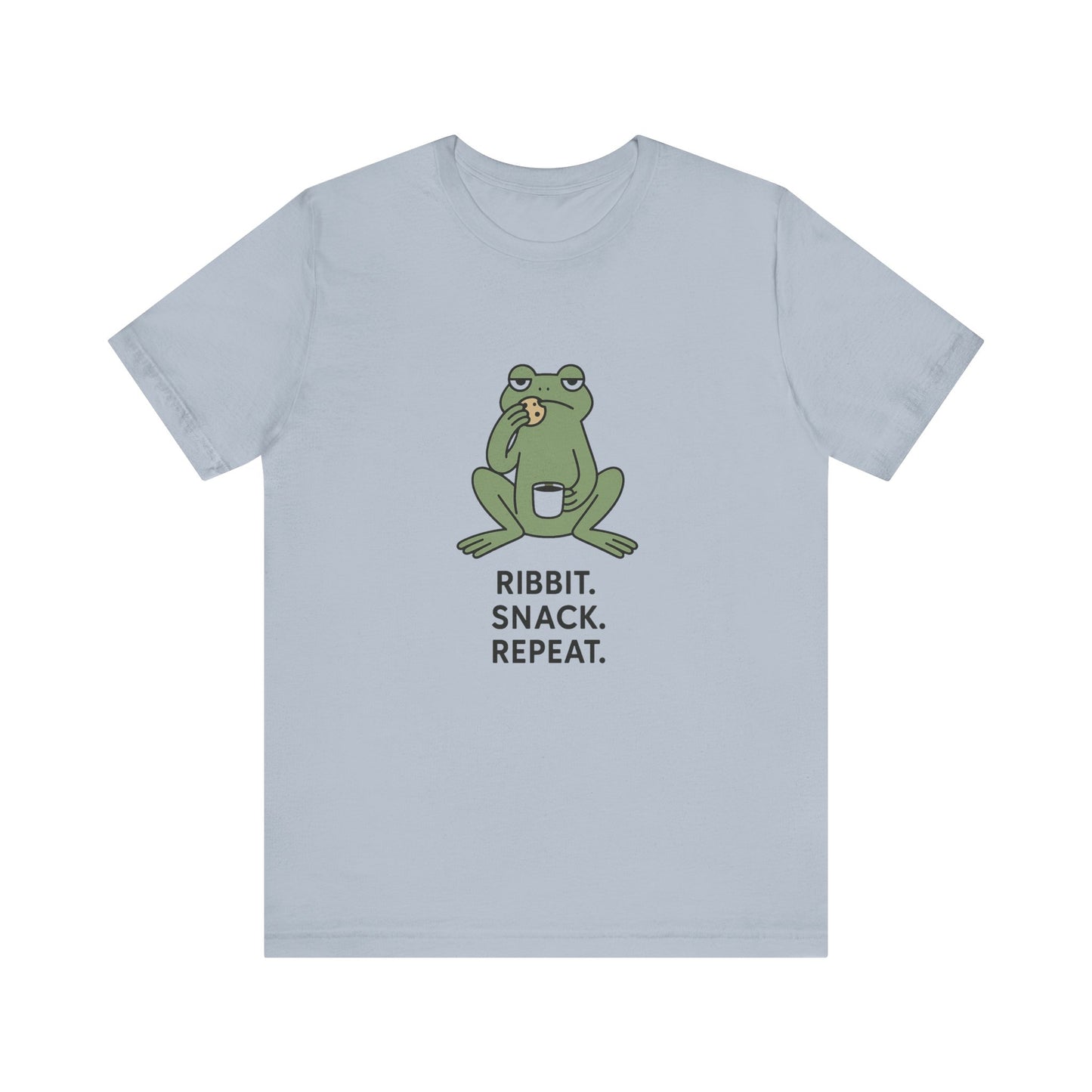Frog Snack Vibes Unisex Tee - Fun Casual Shirt for Nature Lovers, Ribbit Snack Repeat Tee, Gift for Frog Enthusiasts, Eco-Friendly Fashion