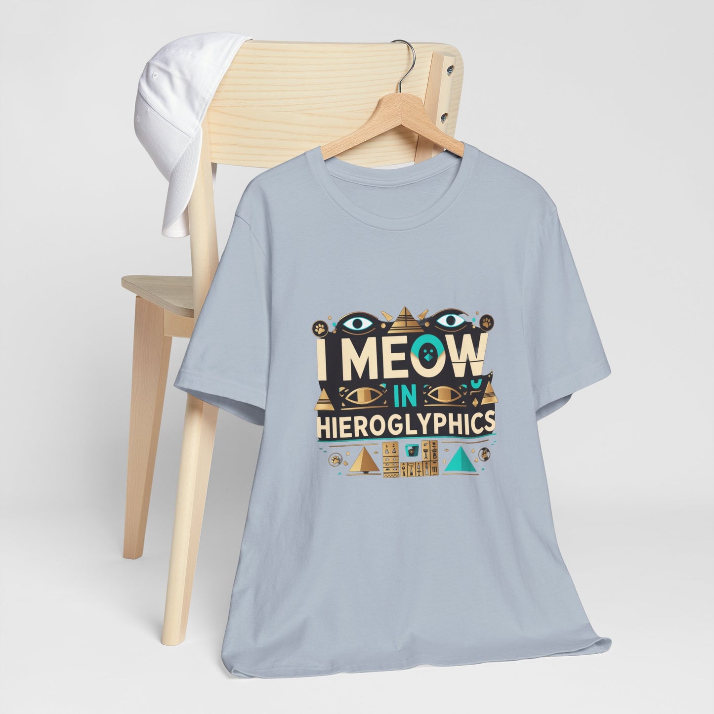 Egyptian Cat Humor Tee - I Meow in Hieroglyphics, Funny Apparel for Cat Lovers, Gift for Pet Owners, Cute Shirt, Animal T-Shirt