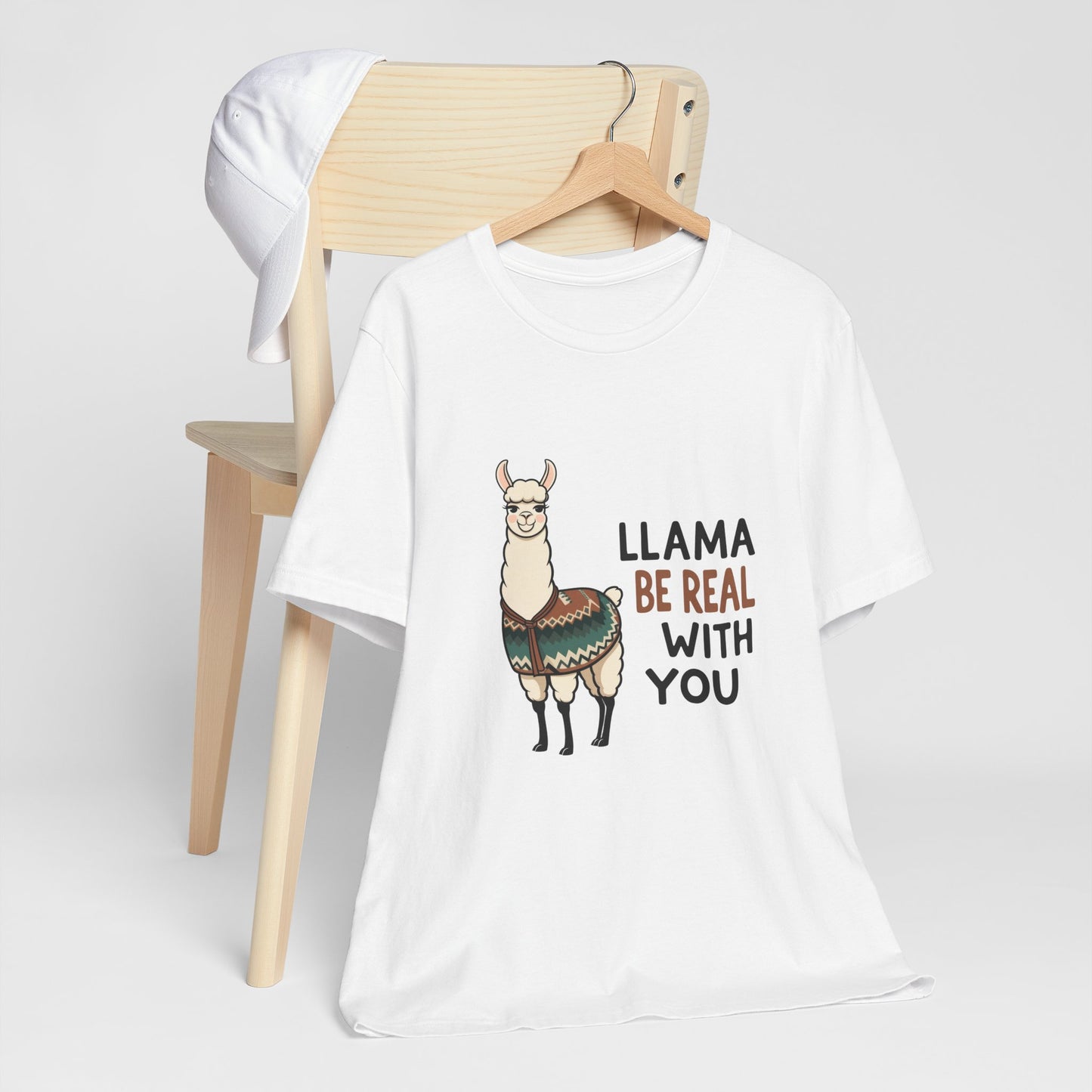 Llama Graphic Tee - Be Real With You - Cute Animal T-Shirt, Funny Shirt for Animal Lovers, Ideal Gift for Friends, Casual Wear
