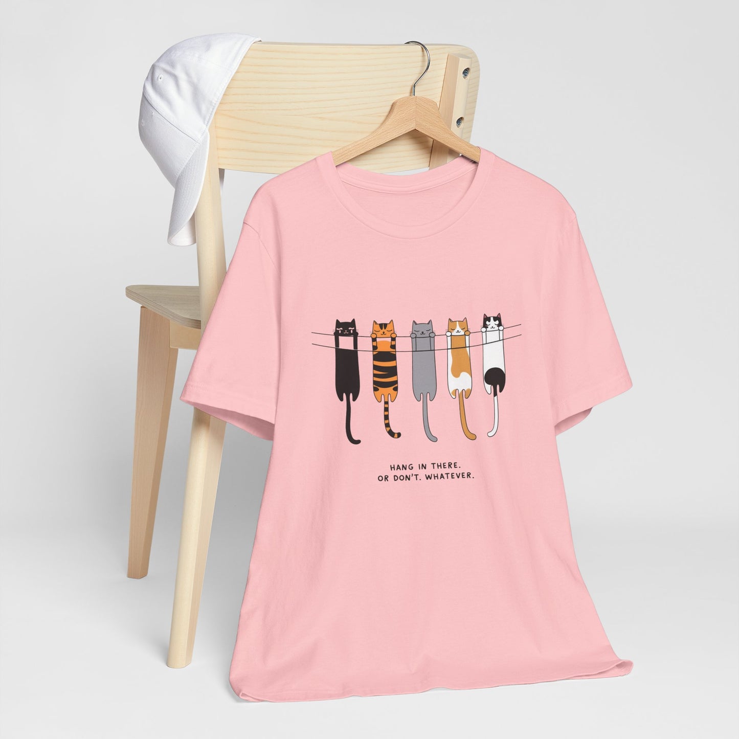 Cute Cat Motivation Tee, Hang in There T-Shirt, Funny Cat Shirt, Gift for Cat Lovers, Unisex Animal Tee