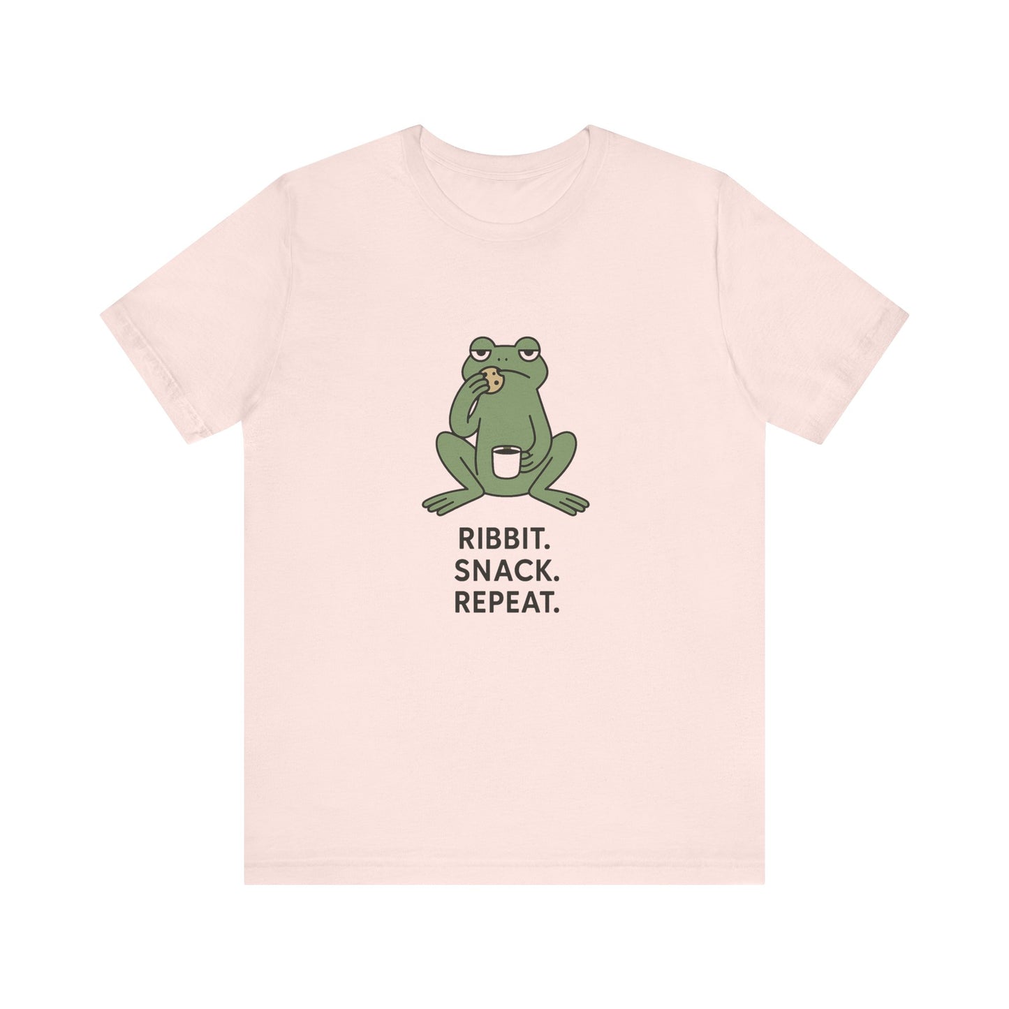 Frog Snack Vibes Unisex Tee - Fun Casual Shirt for Nature Lovers, Ribbit Snack Repeat Tee, Gift for Frog Enthusiasts, Eco-Friendly Fashion