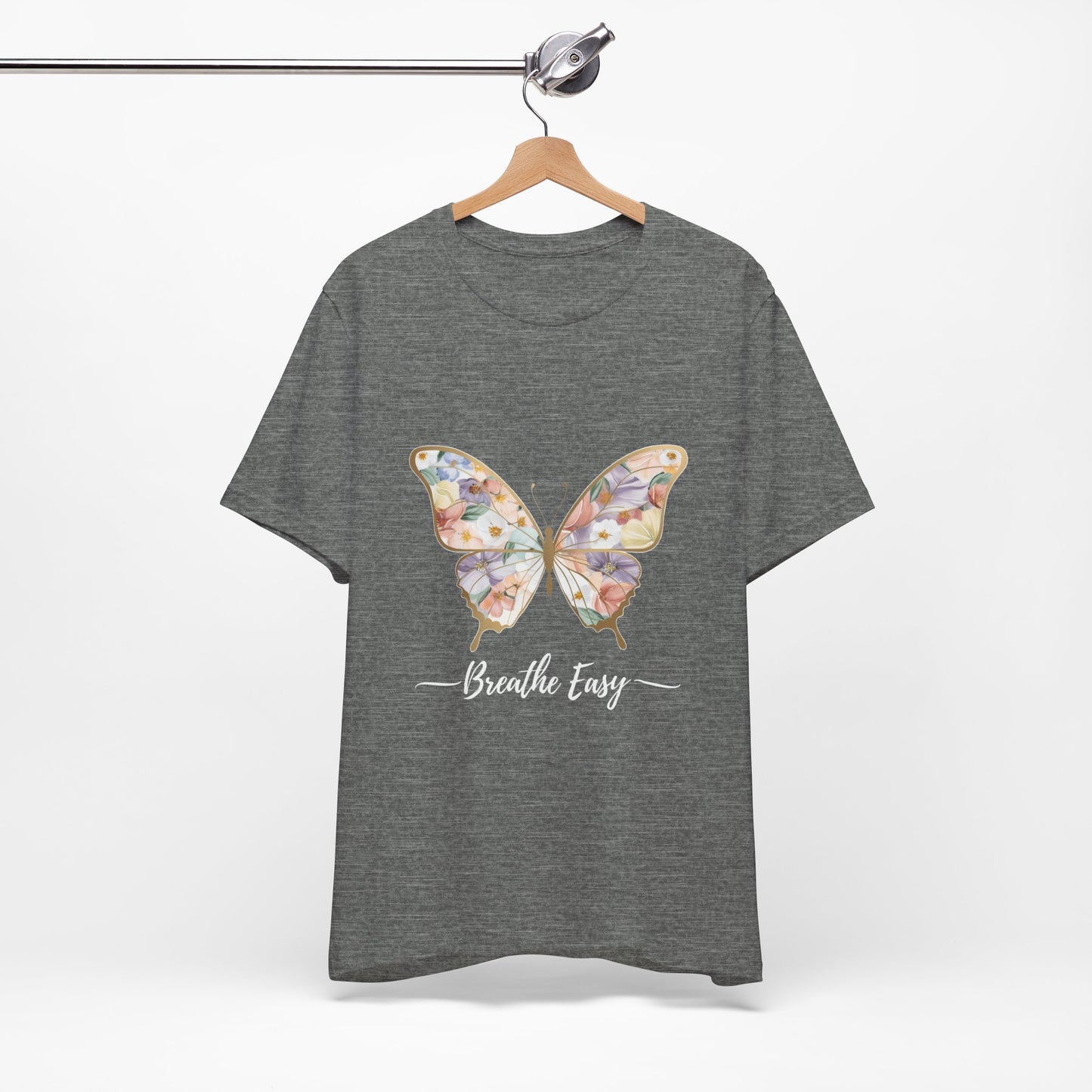 Butterfly Breathe Easy Tee | Unisex Short Sleeve Shirt, Nature Lovers Top, Inspirational Gift, Casual Wear, Spring Fashion