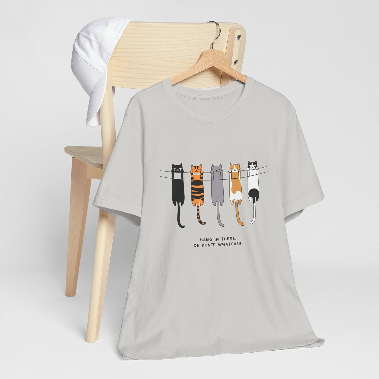 Cute Cat Motivation Tee, Hang in There T-Shirt, Funny Cat Shirt, Gift for Cat Lovers, Unisex Animal Tee