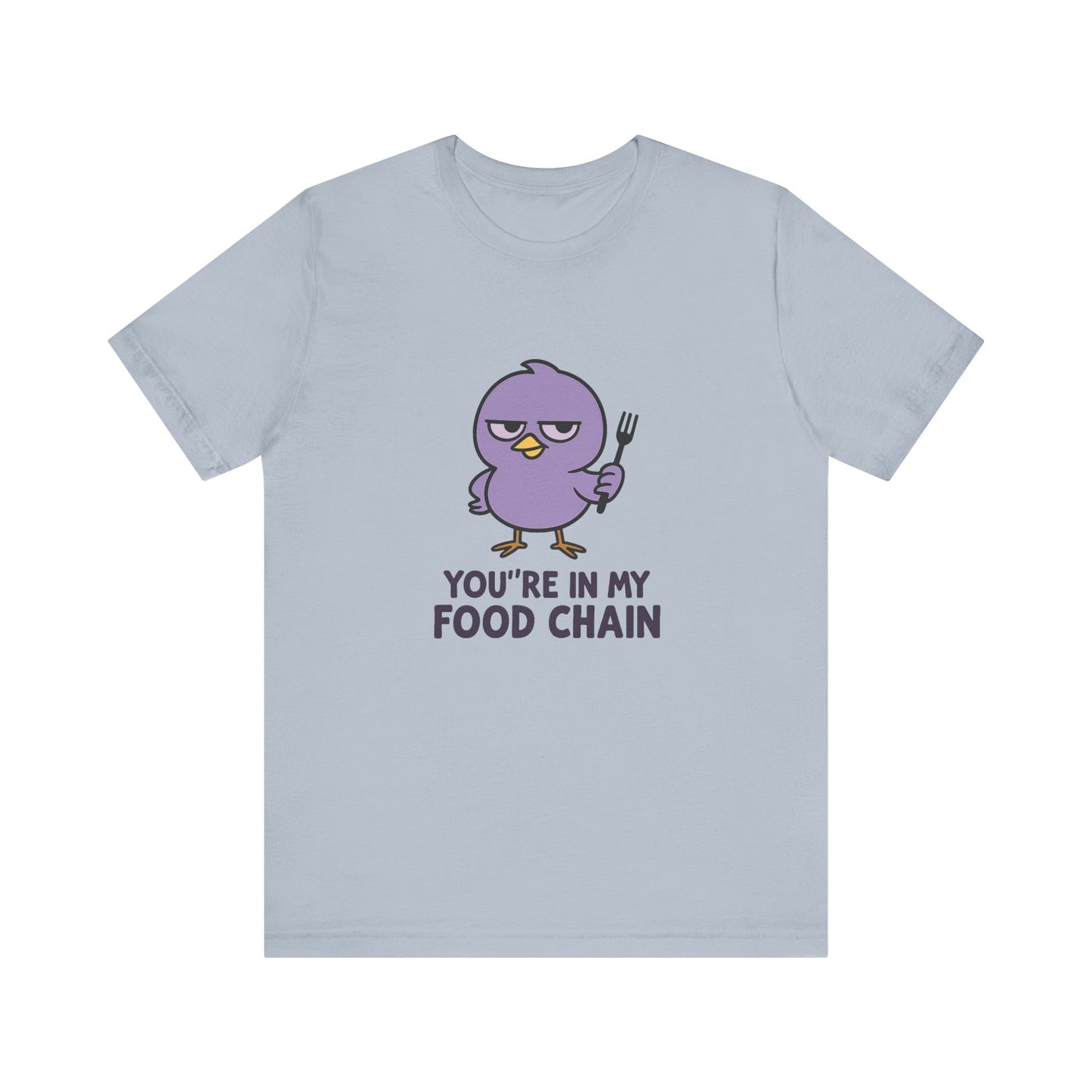 Funny Food Chain T-Shirt, Unisex Tee, Humorous Gift, Casual Wear, Bird Graphic Tee, Suitable for Birthdays, Comedy Enthusiasts