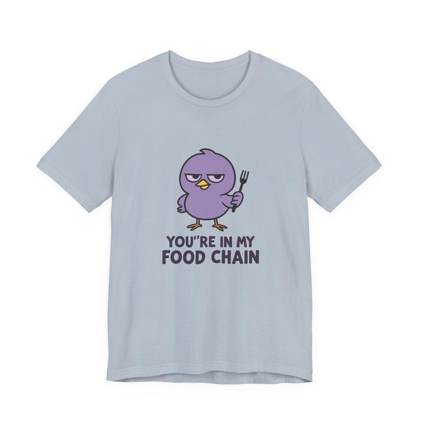 Funny Food Chain T-Shirt, Unisex Tee, Humorous Gift, Casual Wear, Bird Graphic Tee, Suitable for Birthdays, Comedy Enthusiasts