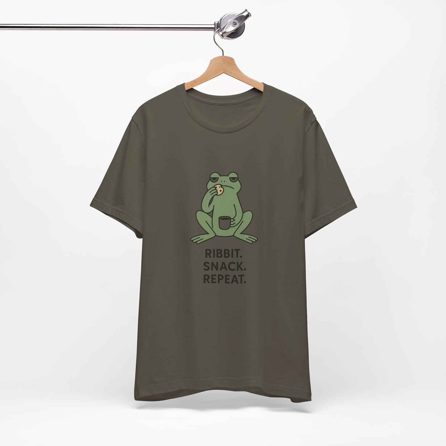 Frog Snack Vibes Unisex Tee - Fun Casual Shirt for Nature Lovers, Ribbit Snack Repeat Tee, Gift for Frog Enthusiasts, Eco-Friendly Fashion