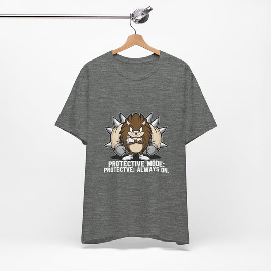 Protective Mode Unisex Jersey Tee - Always On, Gift for Him or Her, Funny T-Shirt, Casual Wear, Unique Graphic Tee