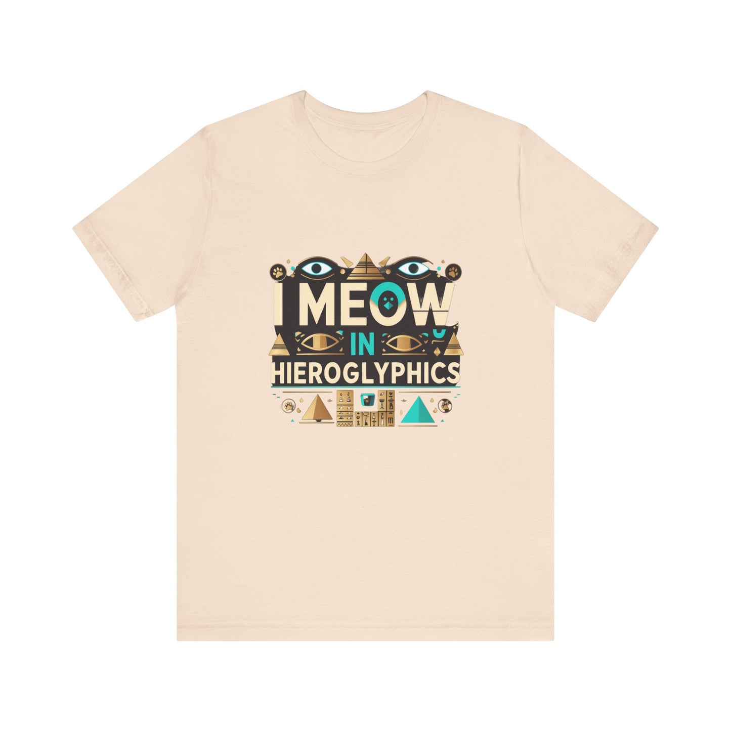 Egyptian Cat Humor Tee - I Meow in Hieroglyphics, Funny Apparel for Cat Lovers, Gift for Pet Owners, Cute Shirt, Animal T-Shirt