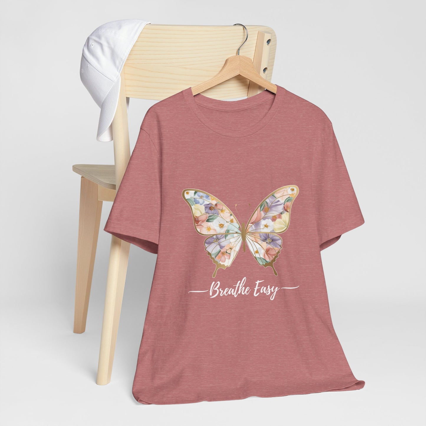 Butterfly Breathe Easy Tee | Unisex Short Sleeve Shirt, Nature Lovers Top, Inspirational Gift, Casual Wear, Spring Fashion