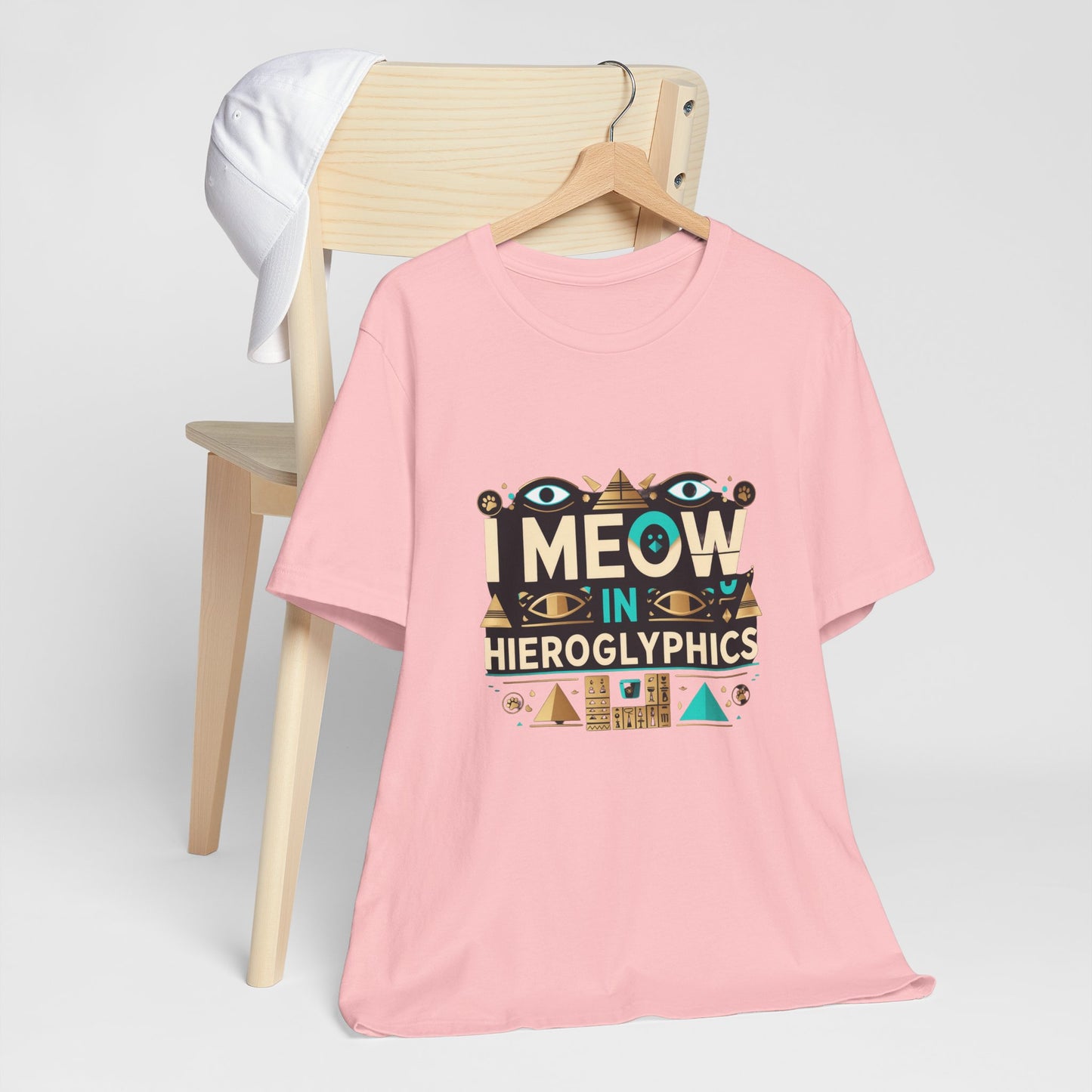 Egyptian Cat Humor Tee - I Meow in Hieroglyphics, Funny Apparel for Cat Lovers, Gift for Pet Owners, Cute Shirt, Animal T-Shirt