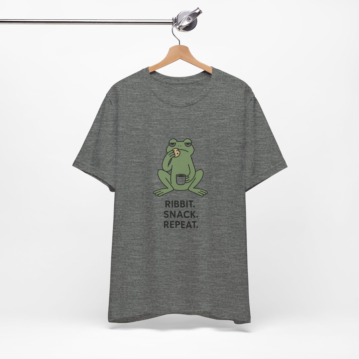 Frog Snack Vibes Unisex Tee - Fun Casual Shirt for Nature Lovers, Ribbit Snack Repeat Tee, Gift for Frog Enthusiasts, Eco-Friendly Fashion