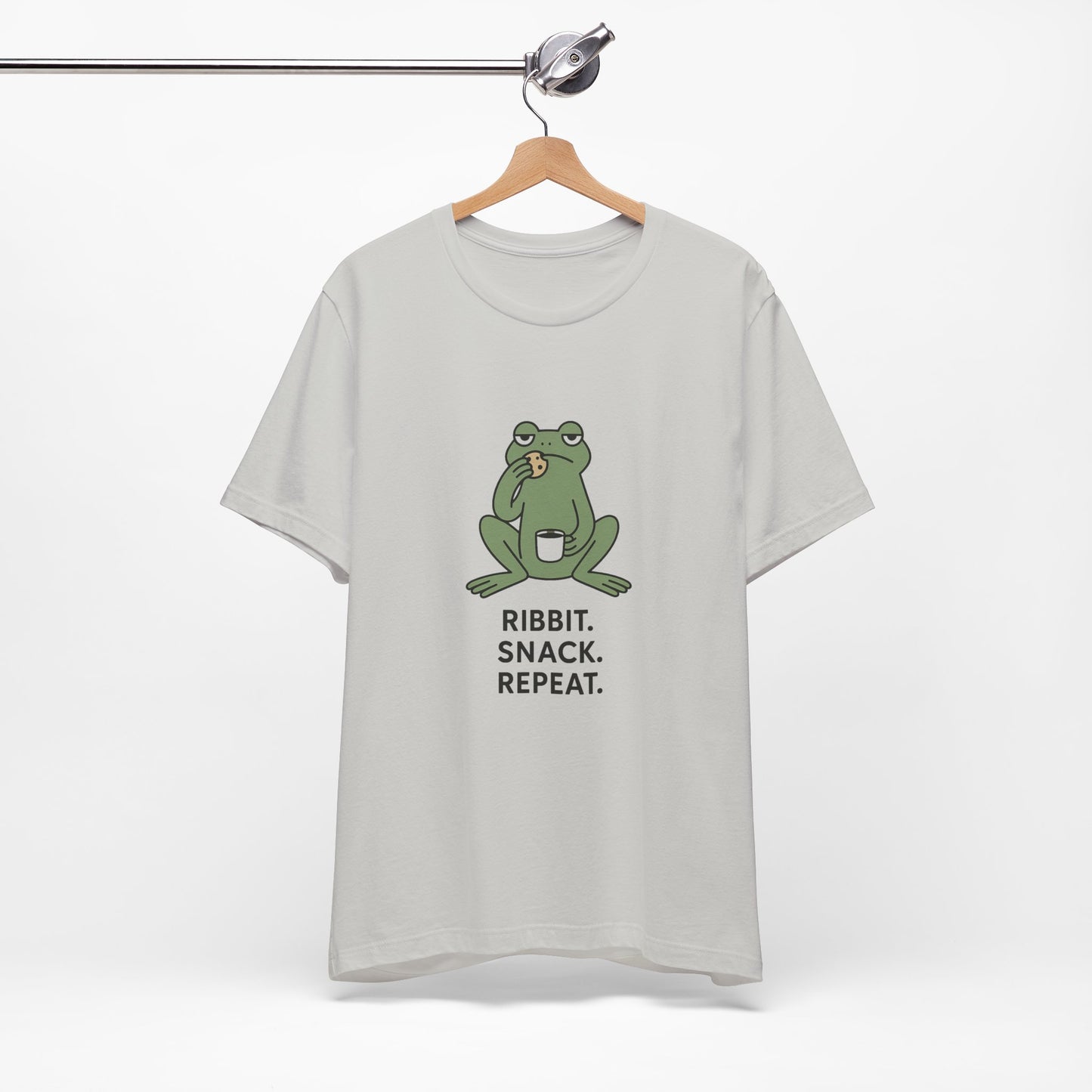 Frog Snack Vibes Unisex Tee - Fun Casual Shirt for Nature Lovers, Ribbit Snack Repeat Tee, Gift for Frog Enthusiasts, Eco-Friendly Fashion