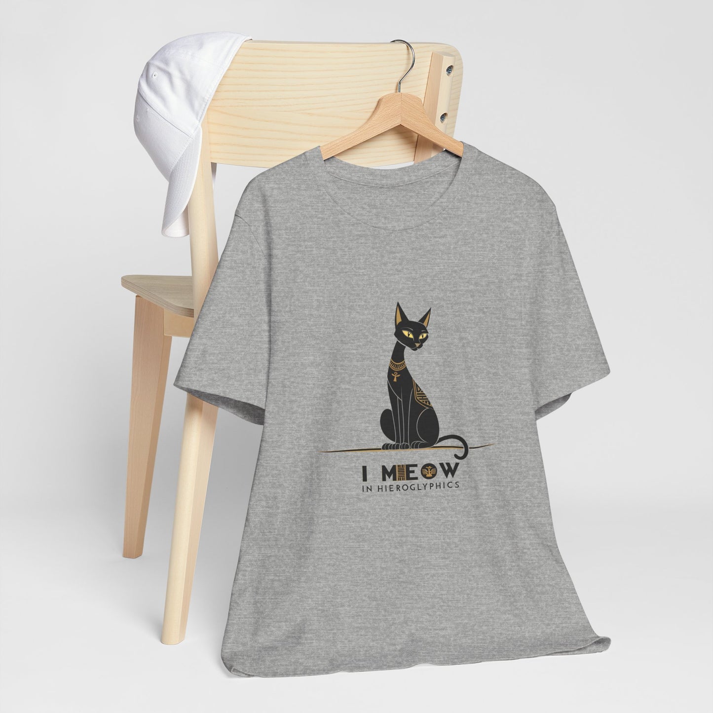 Cat Lover Unisex Tee: I Meow in Hieroglyphics, Funny Gift for Cat Owners, Animal Lover Apparel, Cute Cat Shirt, Pet Owner Gift