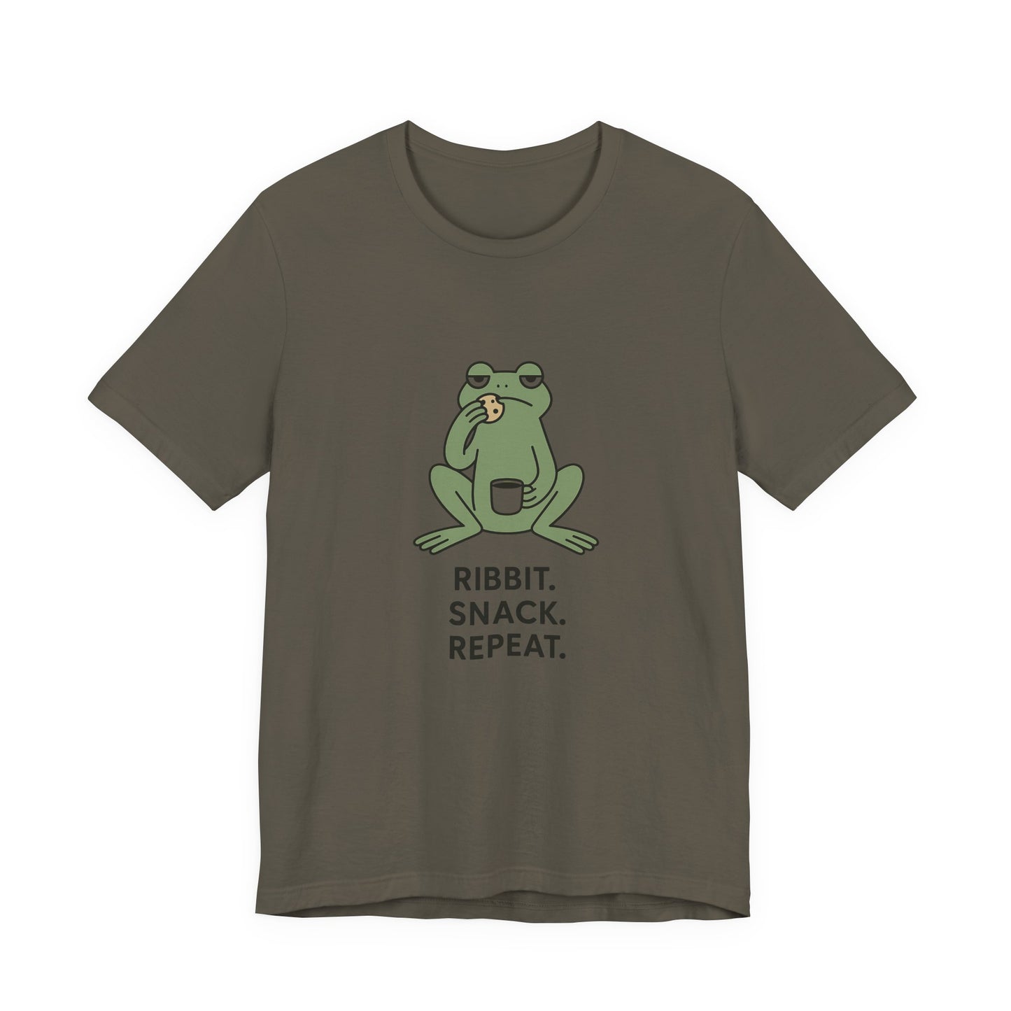 Frog Snack Vibes Unisex Tee - Fun Casual Shirt for Nature Lovers, Ribbit Snack Repeat Tee, Gift for Frog Enthusiasts, Eco-Friendly Fashion