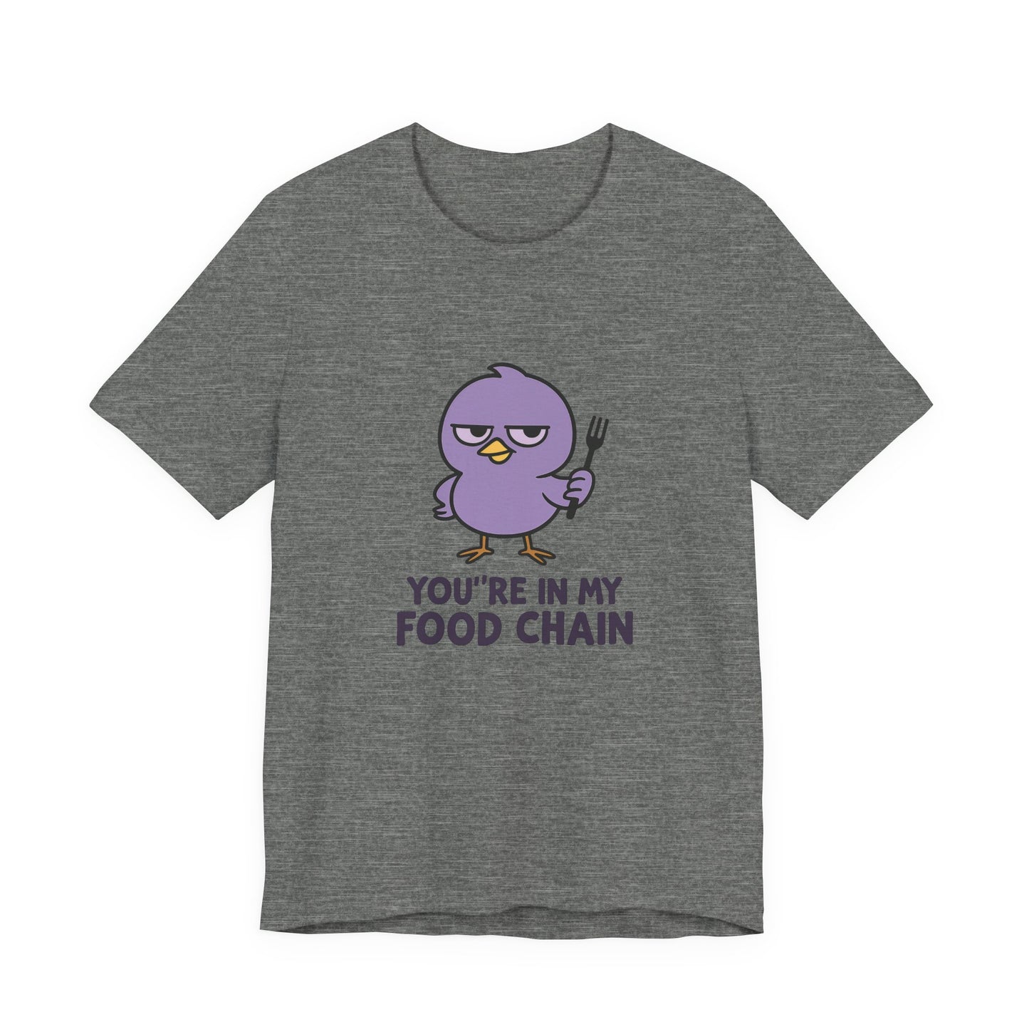 Funny Food Chain T-Shirt, Unisex Tee, Humorous Gift, Casual Wear, Bird Graphic Tee, Suitable for Birthdays, Comedy Enthusiasts