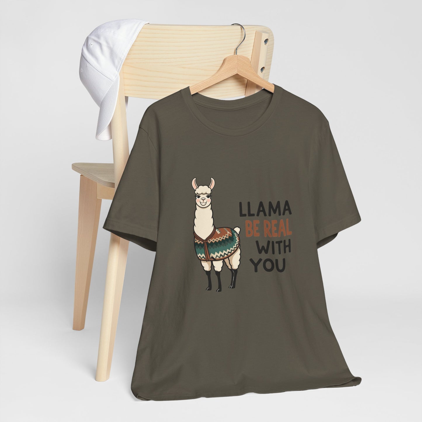 Llama Graphic Tee - Be Real With You - Cute Animal T-Shirt, Funny Shirt for Animal Lovers, Ideal Gift for Friends, Casual Wear