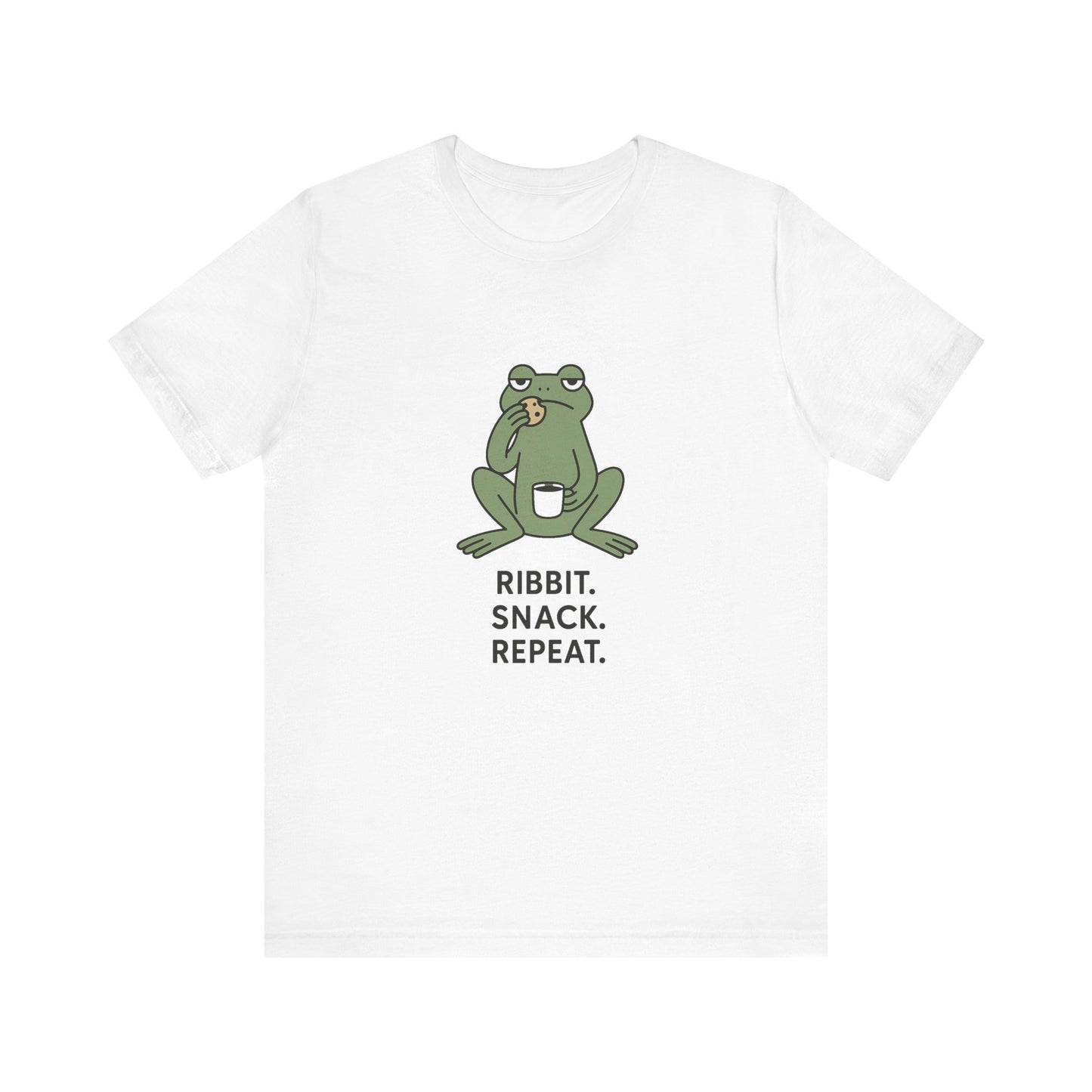 Frog Snack Vibes Unisex Tee - Fun Casual Shirt for Nature Lovers, Ribbit Snack Repeat Tee, Gift for Frog Enthusiasts, Eco-Friendly Fashion