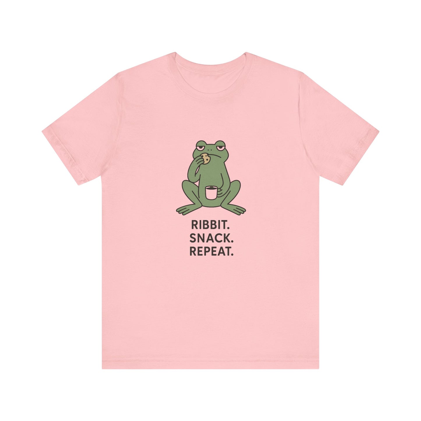 Frog Snack Vibes Unisex Tee - Fun Casual Shirt for Nature Lovers, Ribbit Snack Repeat Tee, Gift for Frog Enthusiasts, Eco-Friendly Fashion