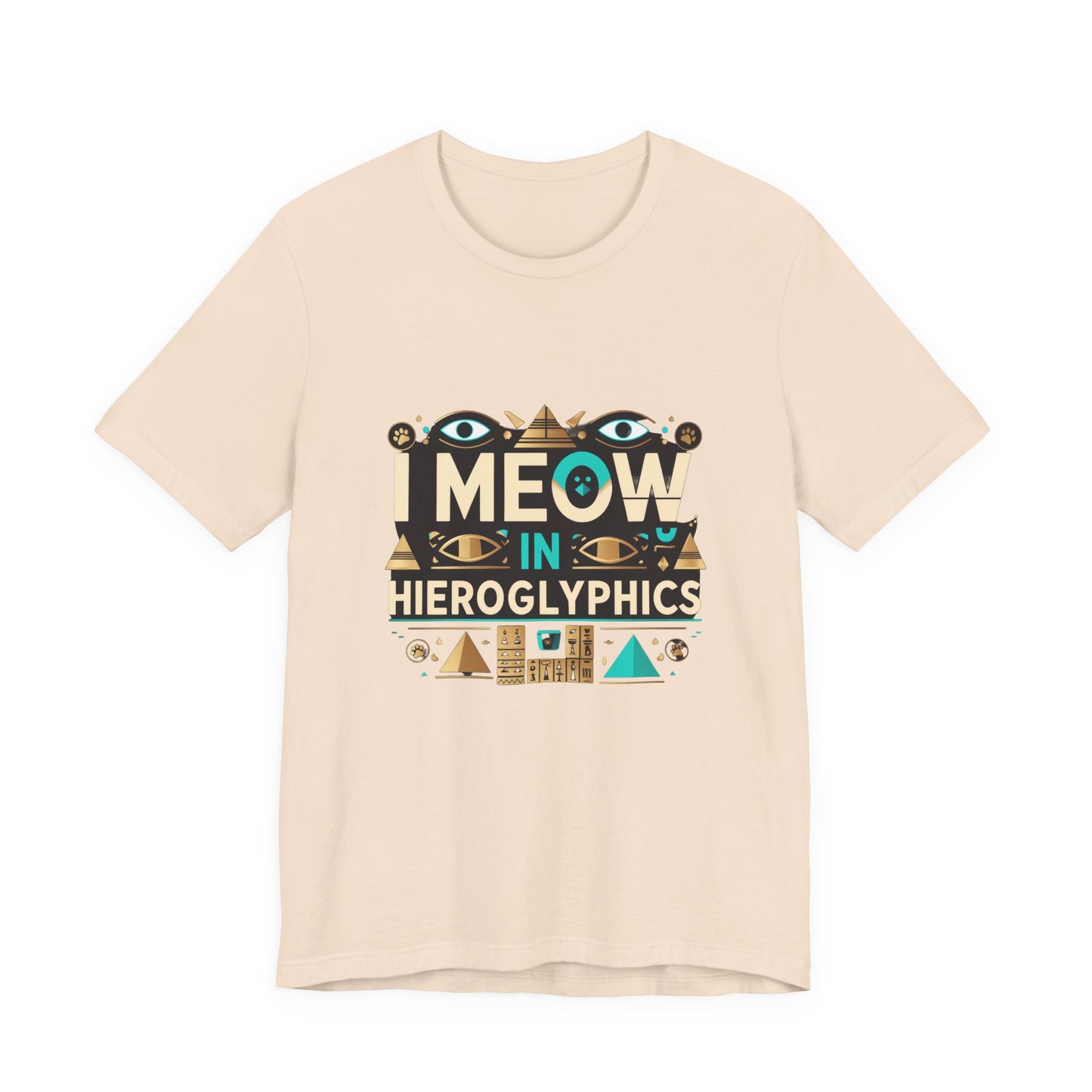 Egyptian Cat Humor Tee - I Meow in Hieroglyphics, Funny Apparel for Cat Lovers, Gift for Pet Owners, Cute Shirt, Animal T-Shirt