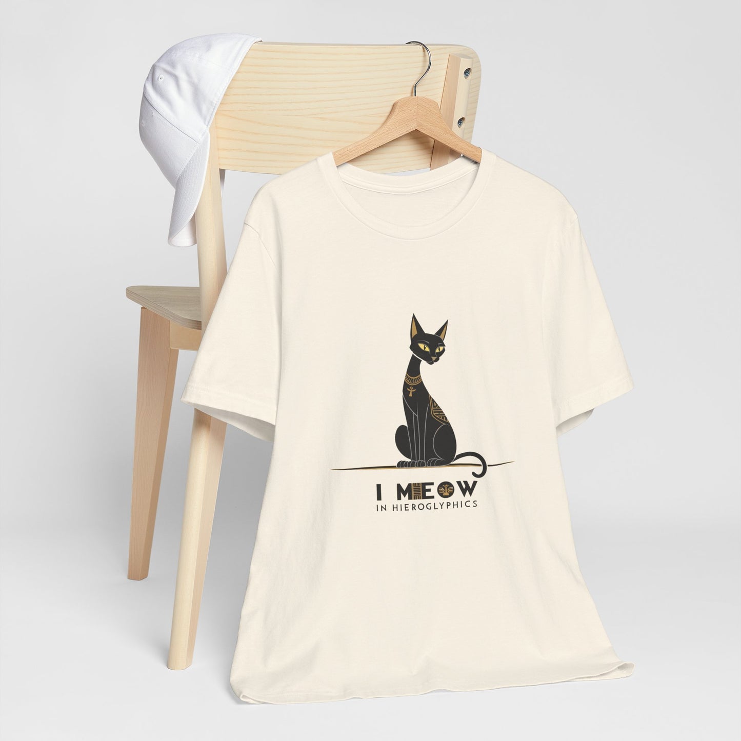 Cat Lover Unisex Tee: I Meow in Hieroglyphics, Funny Gift for Cat Owners, Animal Lover Apparel, Cute Cat Shirt, Pet Owner Gift