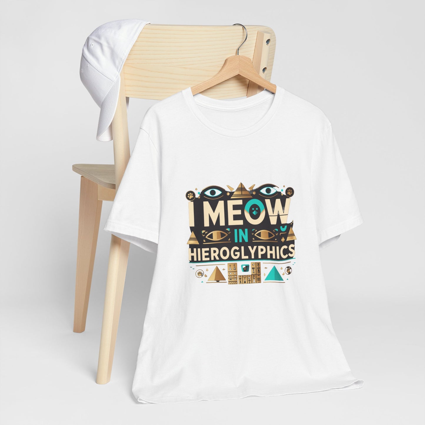 Egyptian Cat Humor Tee - I Meow in Hieroglyphics, Funny Apparel for Cat Lovers, Gift for Pet Owners, Cute Shirt, Animal T-Shirt