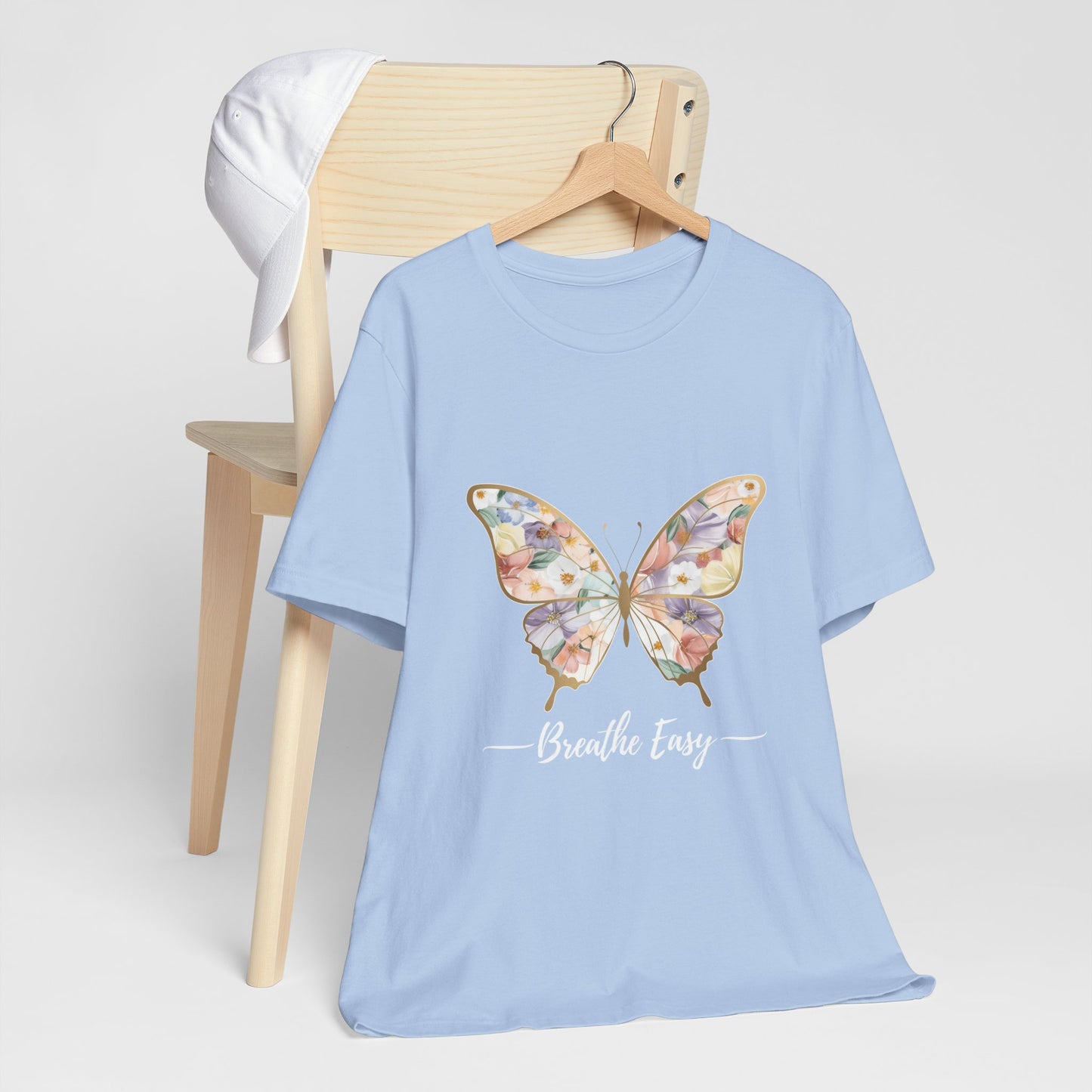 Butterfly Breathe Easy Tee | Unisex Short Sleeve Shirt, Nature Lovers Top, Inspirational Gift, Casual Wear, Spring Fashion