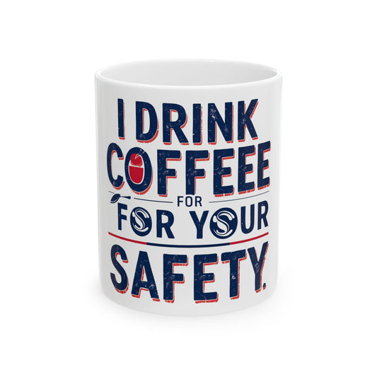 Safety Coffee Mug - Fun Gift for Coffee Lovers, Office Use, Birthday Present, Home Decor, Unique Drinkware