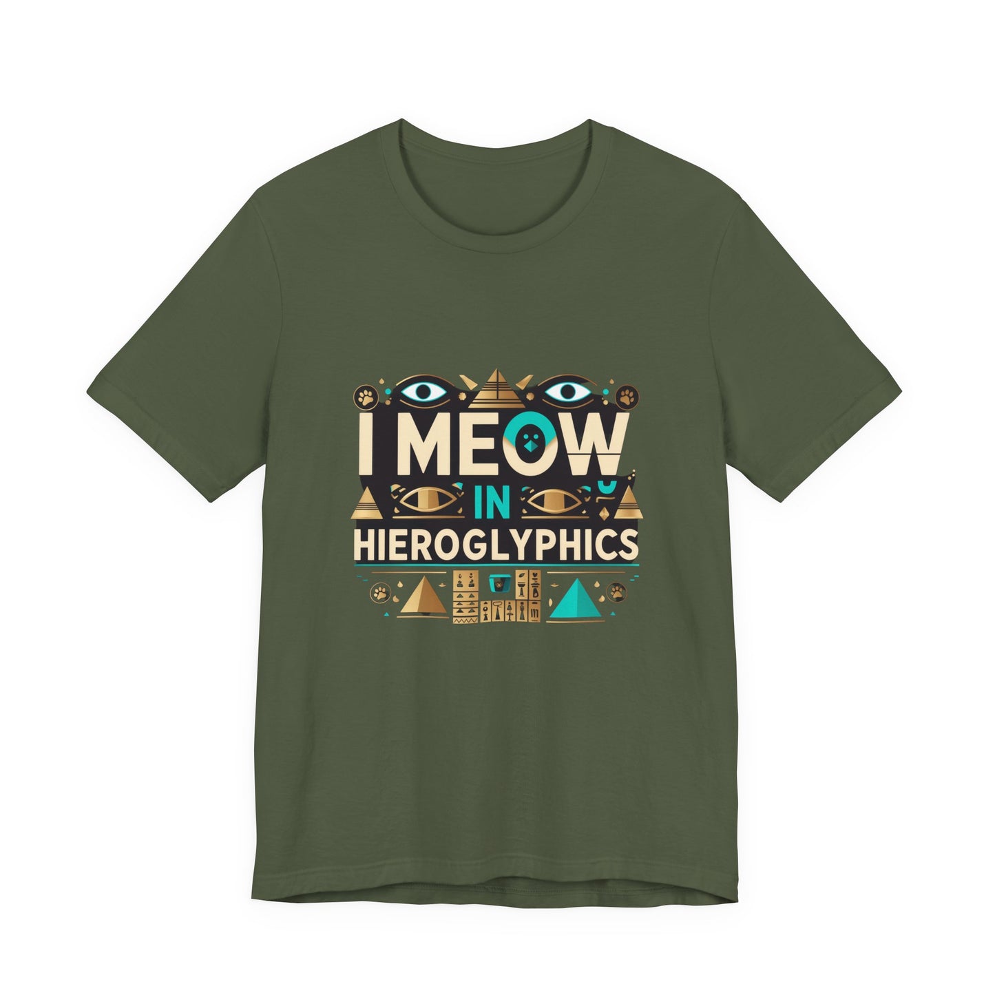 Egyptian Cat Humor Tee - I Meow in Hieroglyphics, Funny Apparel for Cat Lovers, Gift for Pet Owners, Cute Shirt, Animal T-Shirt