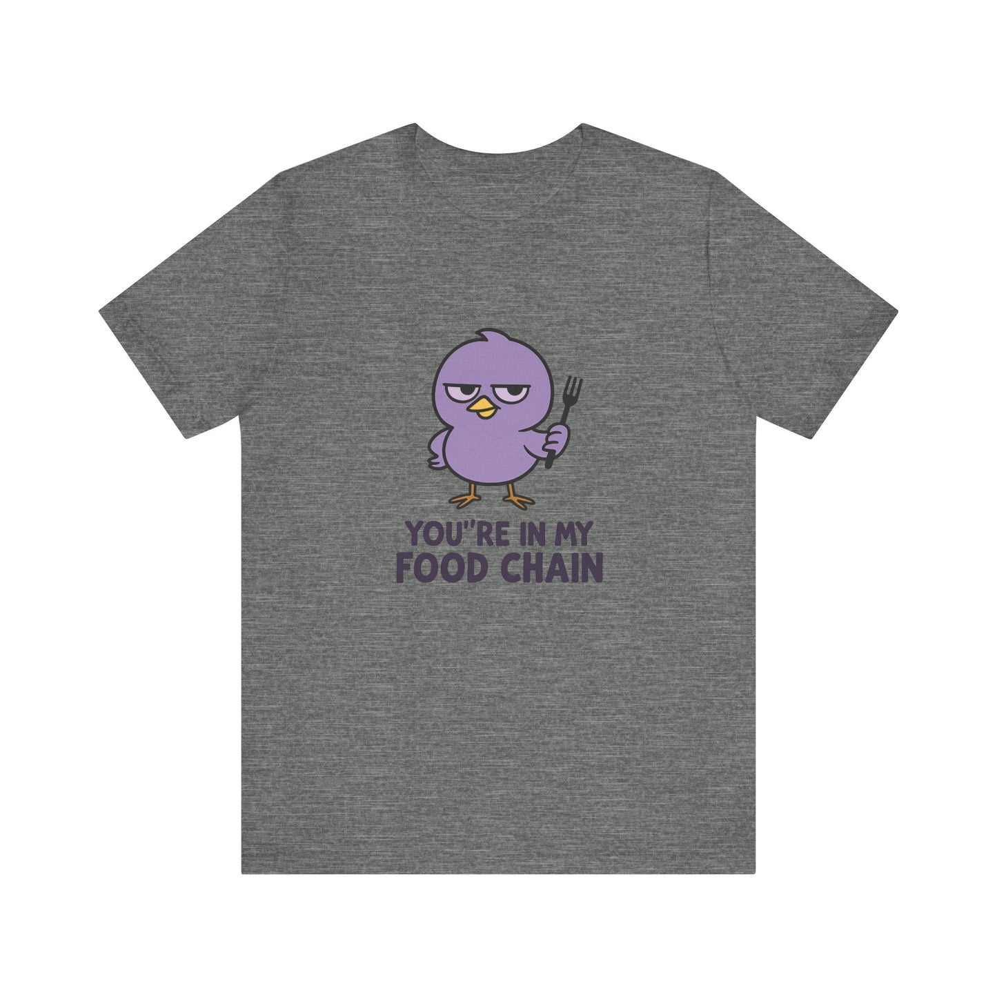 Funny Food Chain T-Shirt, Unisex Tee, Humorous Gift, Casual Wear, Bird Graphic Tee, Suitable for Birthdays, Comedy Enthusiasts