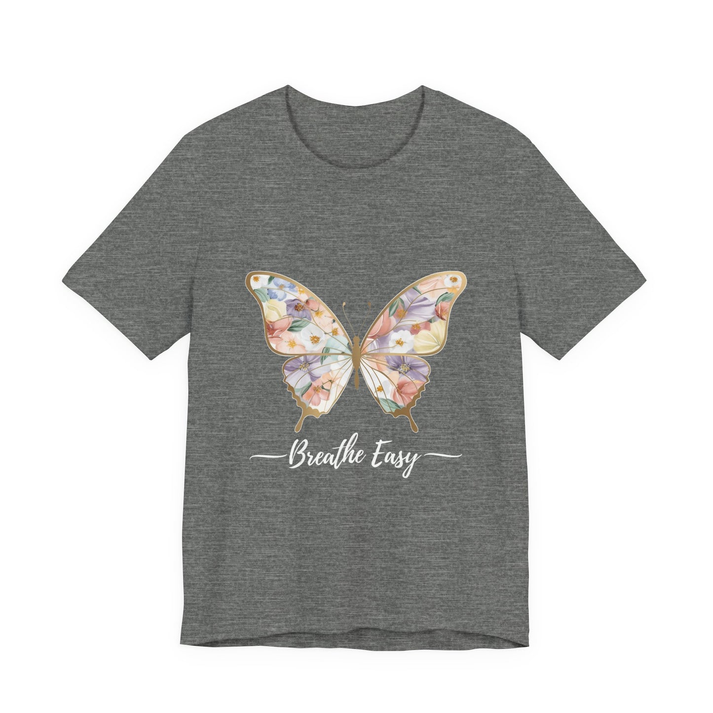 Butterfly Breathe Easy Tee | Unisex Short Sleeve Shirt, Nature Lovers Top, Inspirational Gift, Casual Wear, Spring Fashion