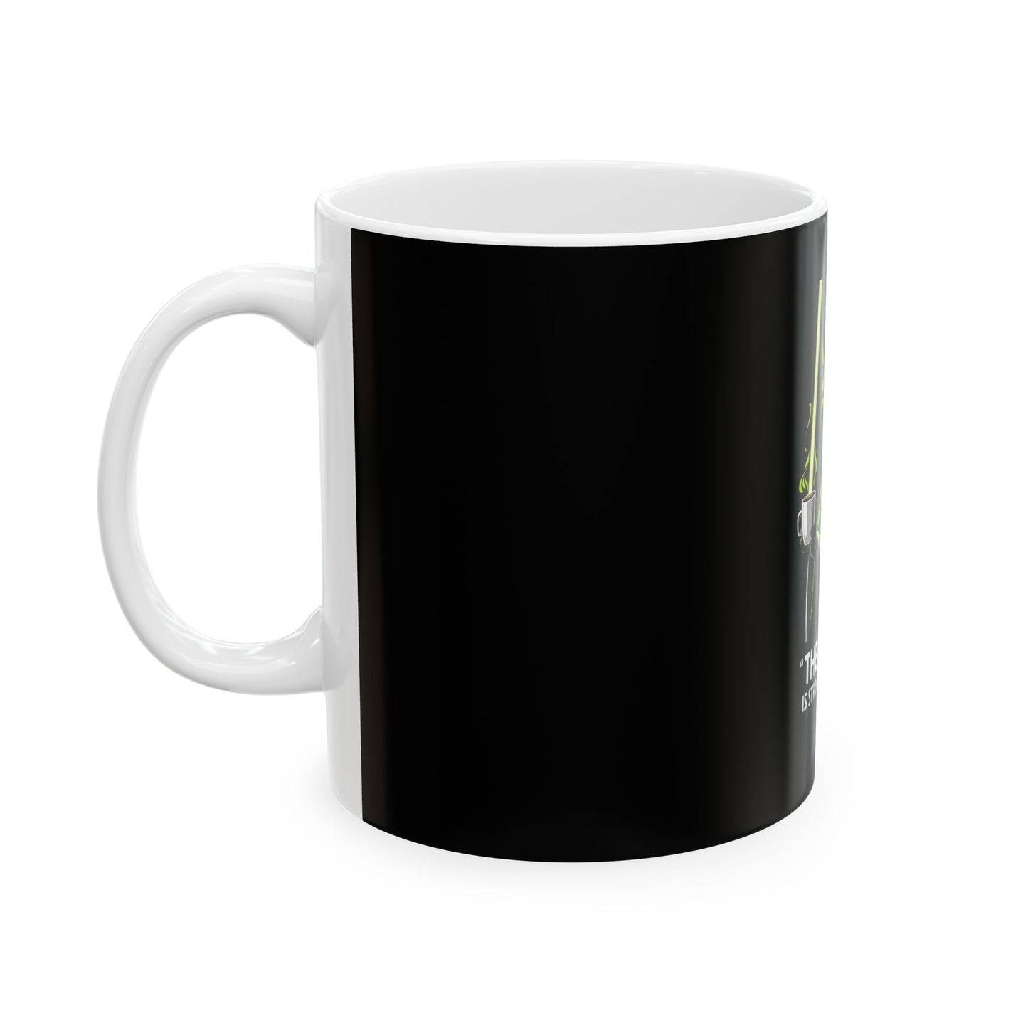 Cat Lover's Ceramic Mug - Funny Caffeine Quote, Gifts for Cat Owners, Black Cat Coffee Cup, Star Wars Inspired, Unique Cat Merchandise