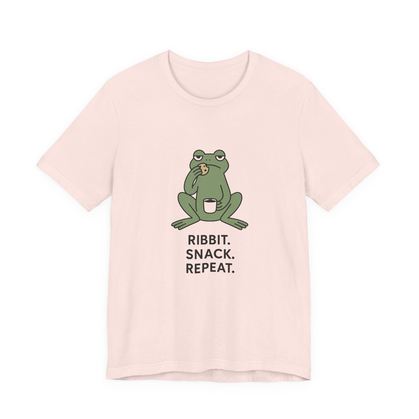 Frog Snack Vibes Unisex Tee - Fun Casual Shirt for Nature Lovers, Ribbit Snack Repeat Tee, Gift for Frog Enthusiasts, Eco-Friendly Fashion