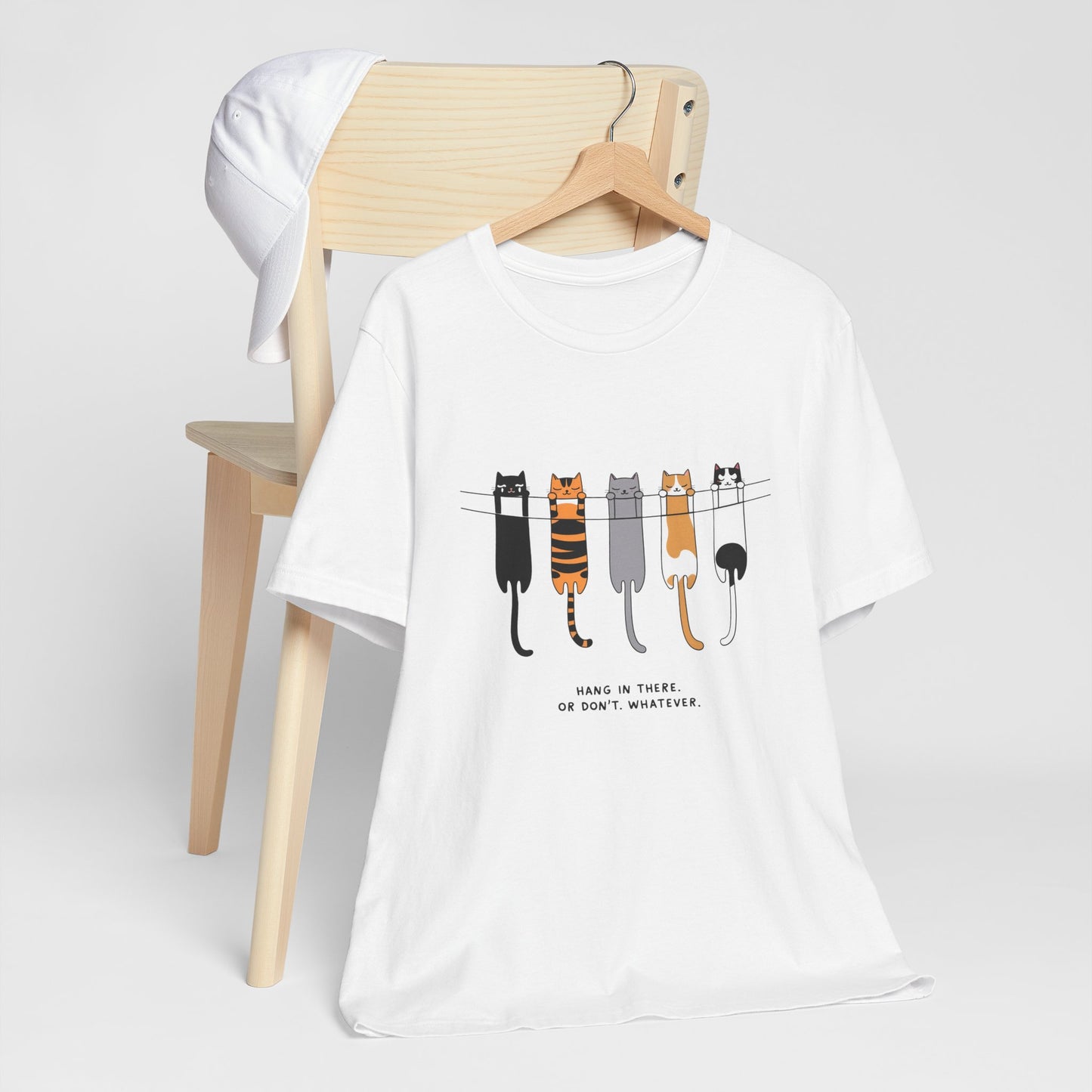 Cute Cat Motivation Tee, Hang in There T-Shirt, Funny Cat Shirt, Gift for Cat Lovers, Unisex Animal Tee