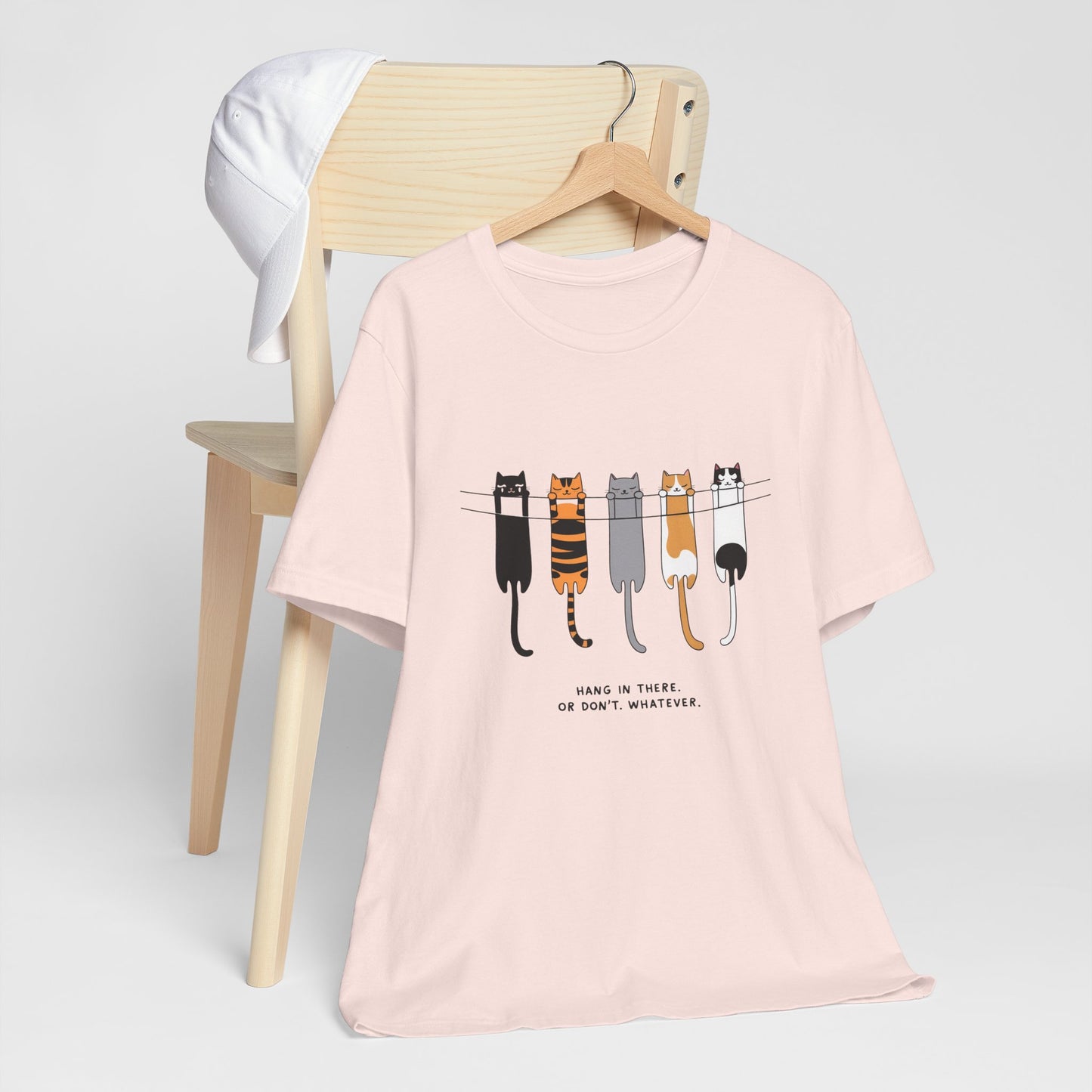 Cute Cat Motivation Tee, Hang in There T-Shirt, Funny Cat Shirt, Gift for Cat Lovers, Unisex Animal Tee