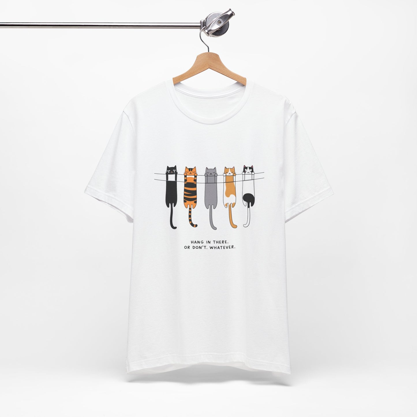 Cute Cat Motivation Tee, Hang in There T-Shirt, Funny Cat Shirt, Gift for Cat Lovers, Unisex Animal Tee
