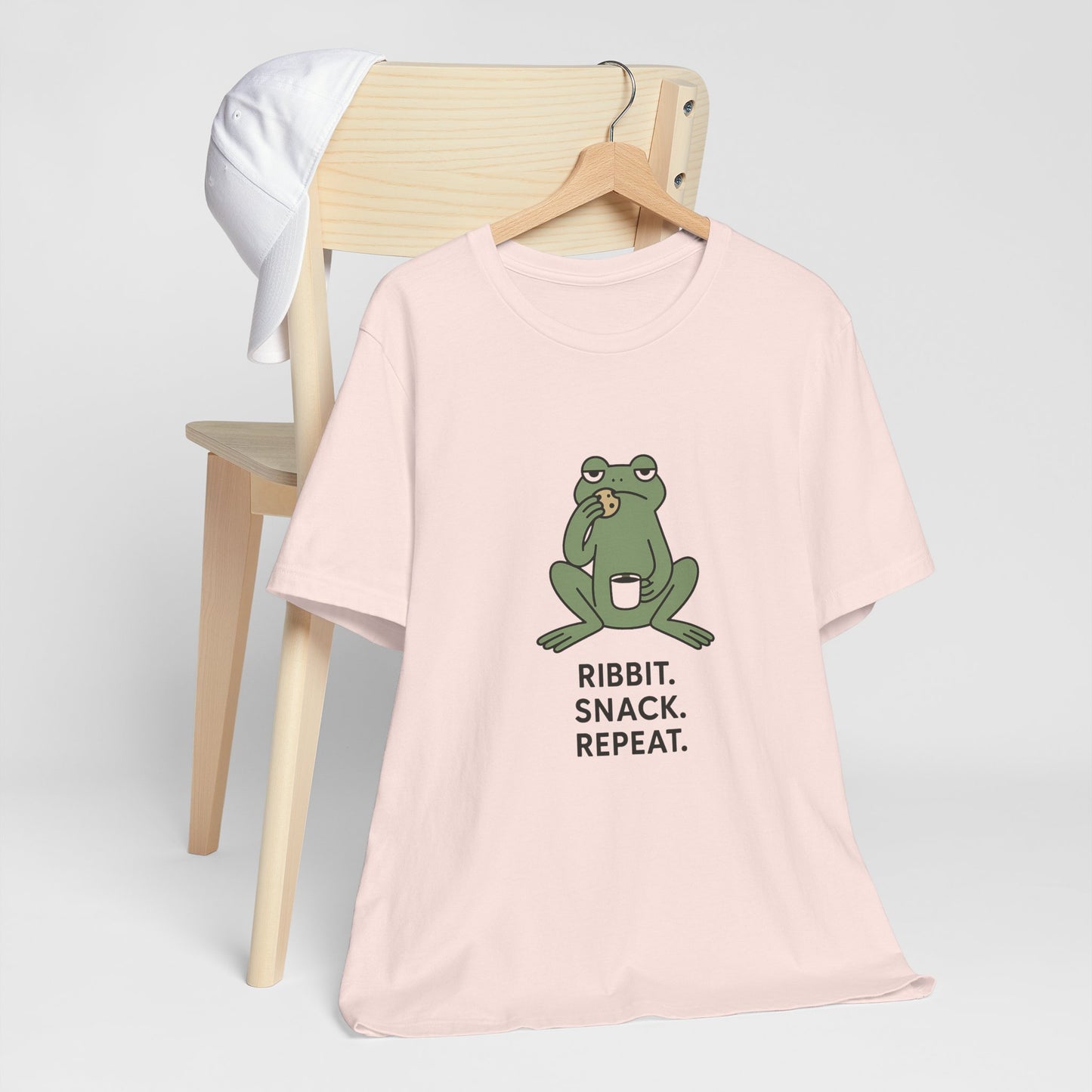 Frog Snack Vibes Unisex Tee - Fun Casual Shirt for Nature Lovers, Ribbit Snack Repeat Tee, Gift for Frog Enthusiasts, Eco-Friendly Fashion