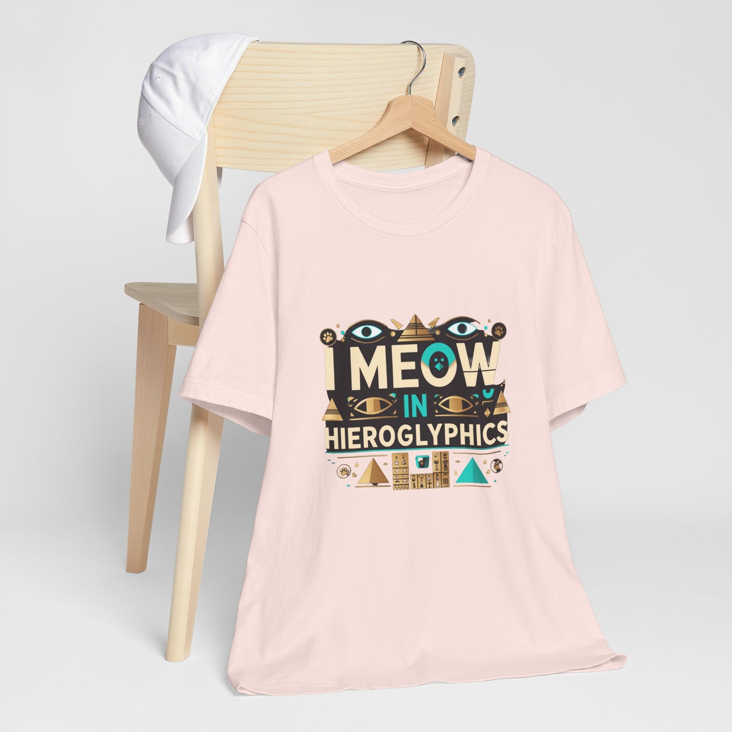 Egyptian Cat Humor Tee - I Meow in Hieroglyphics, Funny Apparel for Cat Lovers, Gift for Pet Owners, Cute Shirt, Animal T-Shirt