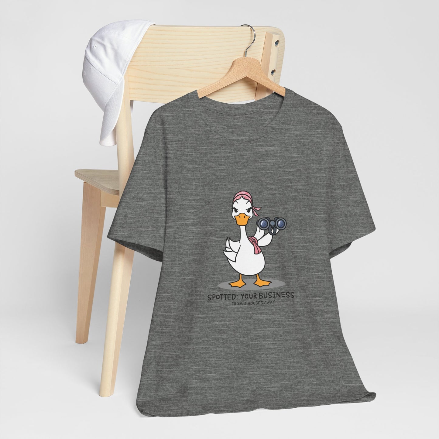 Playful Business Duck Tee - Spotted Your Business, Casual Wear, Funny Graphic Shirt, Unique Gift, Quirky Humor Apparel
