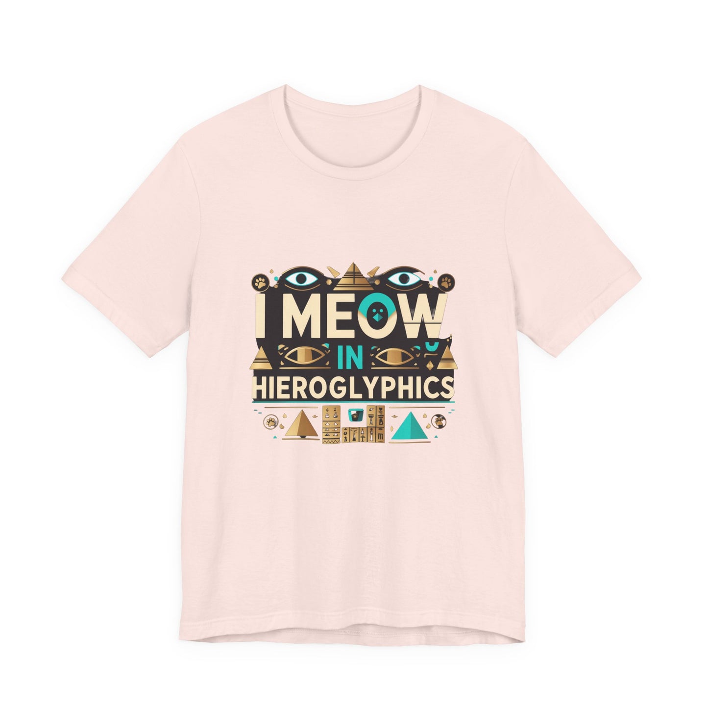 Egyptian Cat Humor Tee - I Meow in Hieroglyphics, Funny Apparel for Cat Lovers, Gift for Pet Owners, Cute Shirt, Animal T-Shirt
