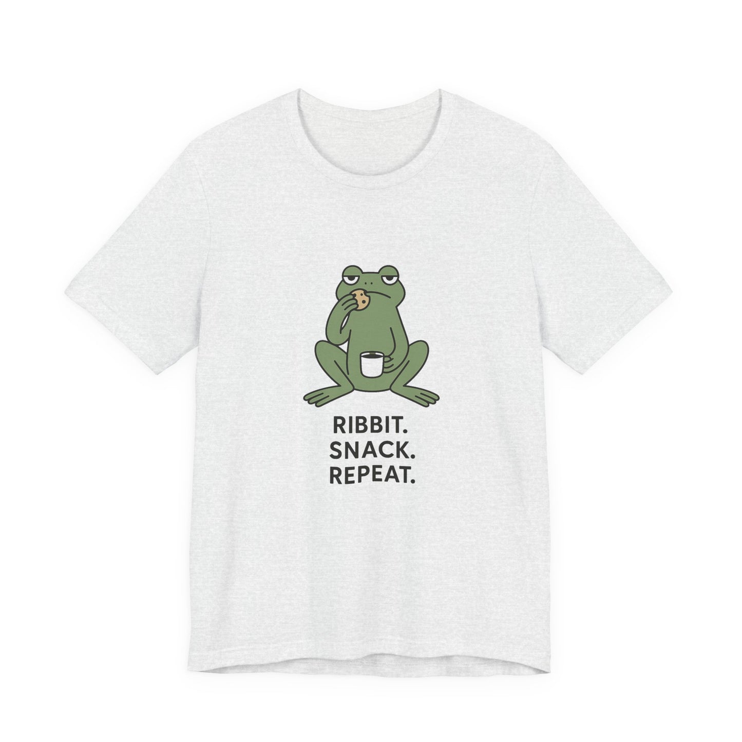 Frog Snack Vibes Unisex Tee - Fun Casual Shirt for Nature Lovers, Ribbit Snack Repeat Tee, Gift for Frog Enthusiasts, Eco-Friendly Fashion