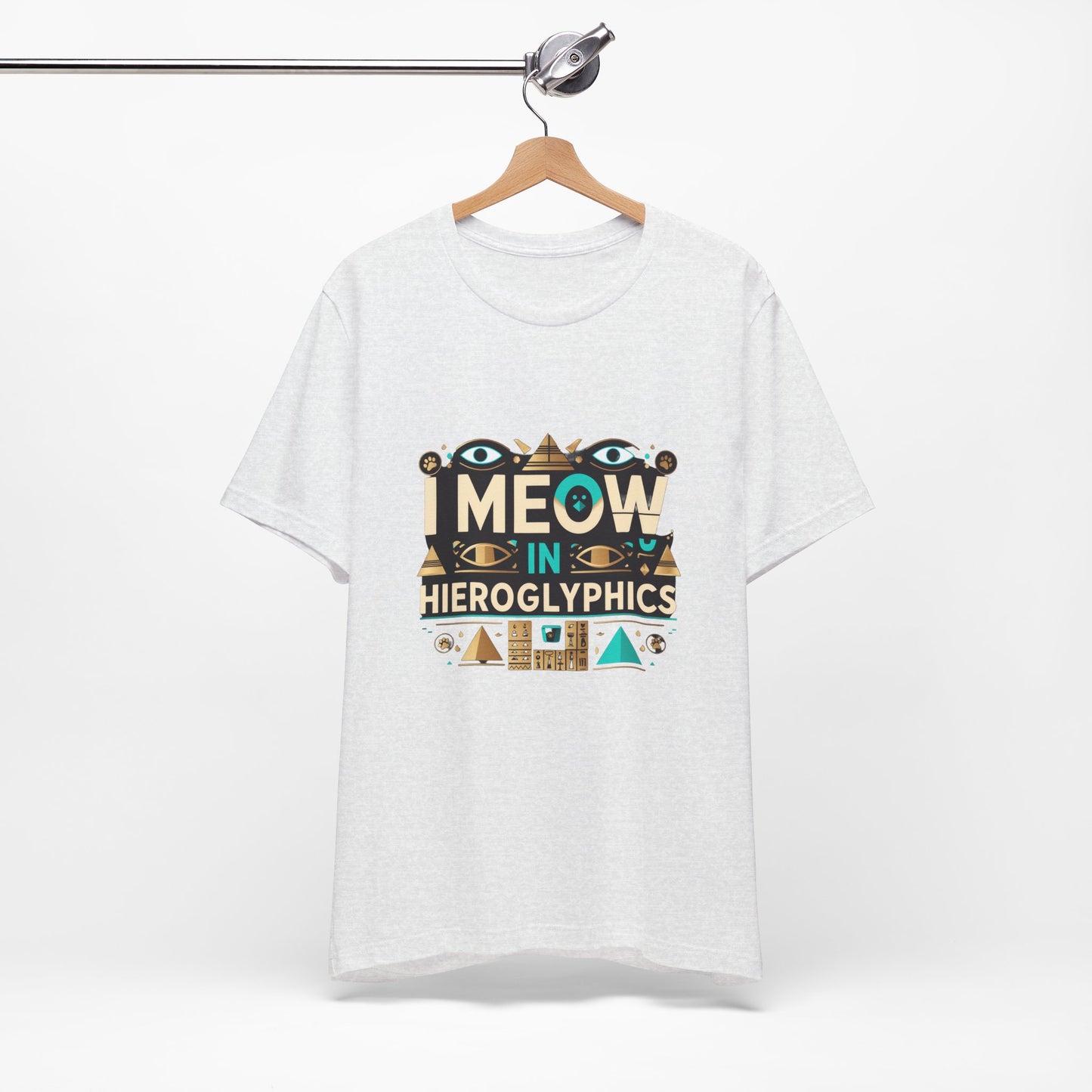 Egyptian Cat Humor Tee - I Meow in Hieroglyphics, Funny Apparel for Cat Lovers, Gift for Pet Owners, Cute Shirt, Animal T-Shirt